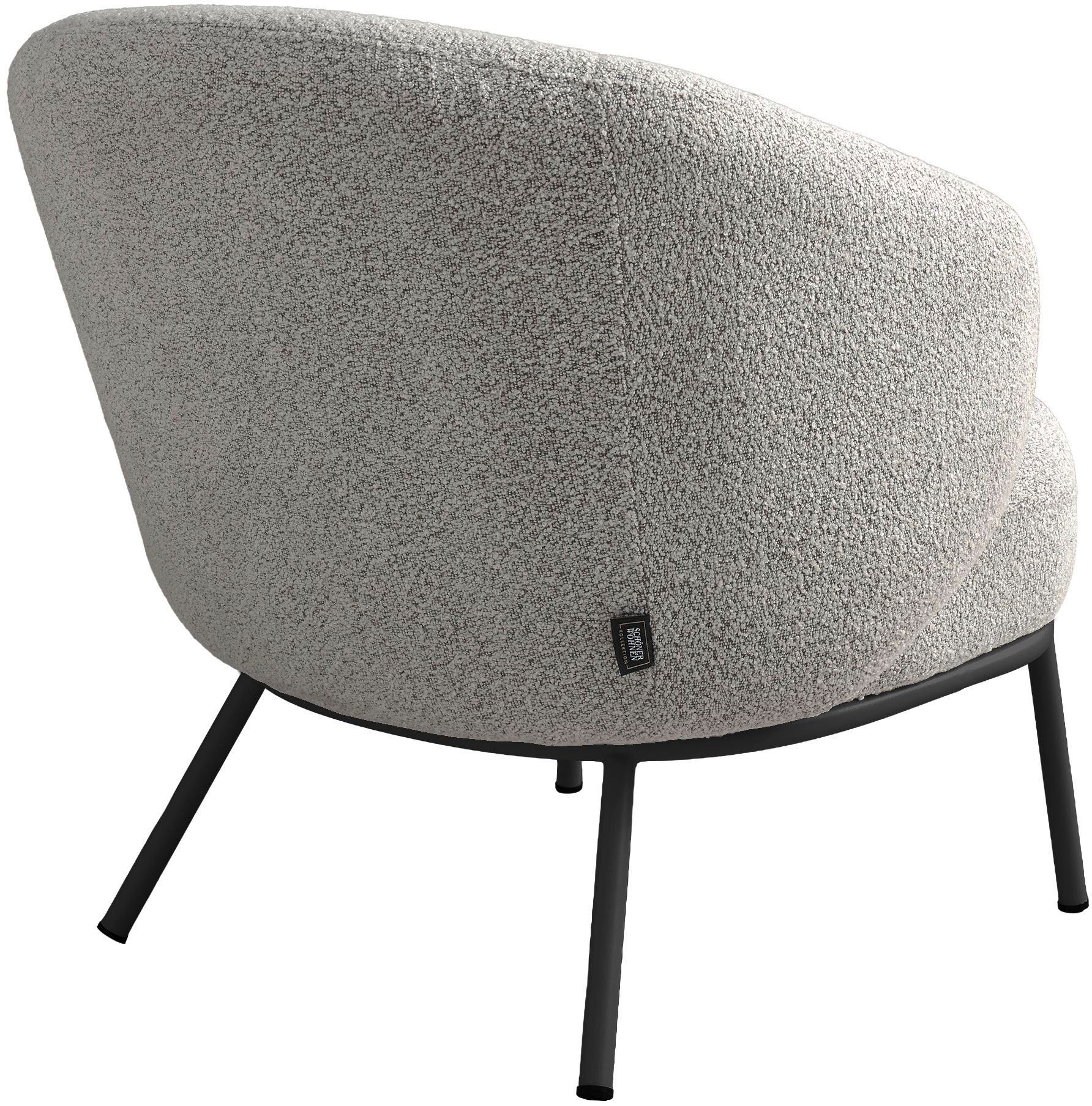 SCHÖNER WOHNEN-Kollektion Loungesessel »SELVIK« 1 Stk. tlg. mit Taschenfederkern, Bezug Bouclé, Untergestell pulverbeschichtet