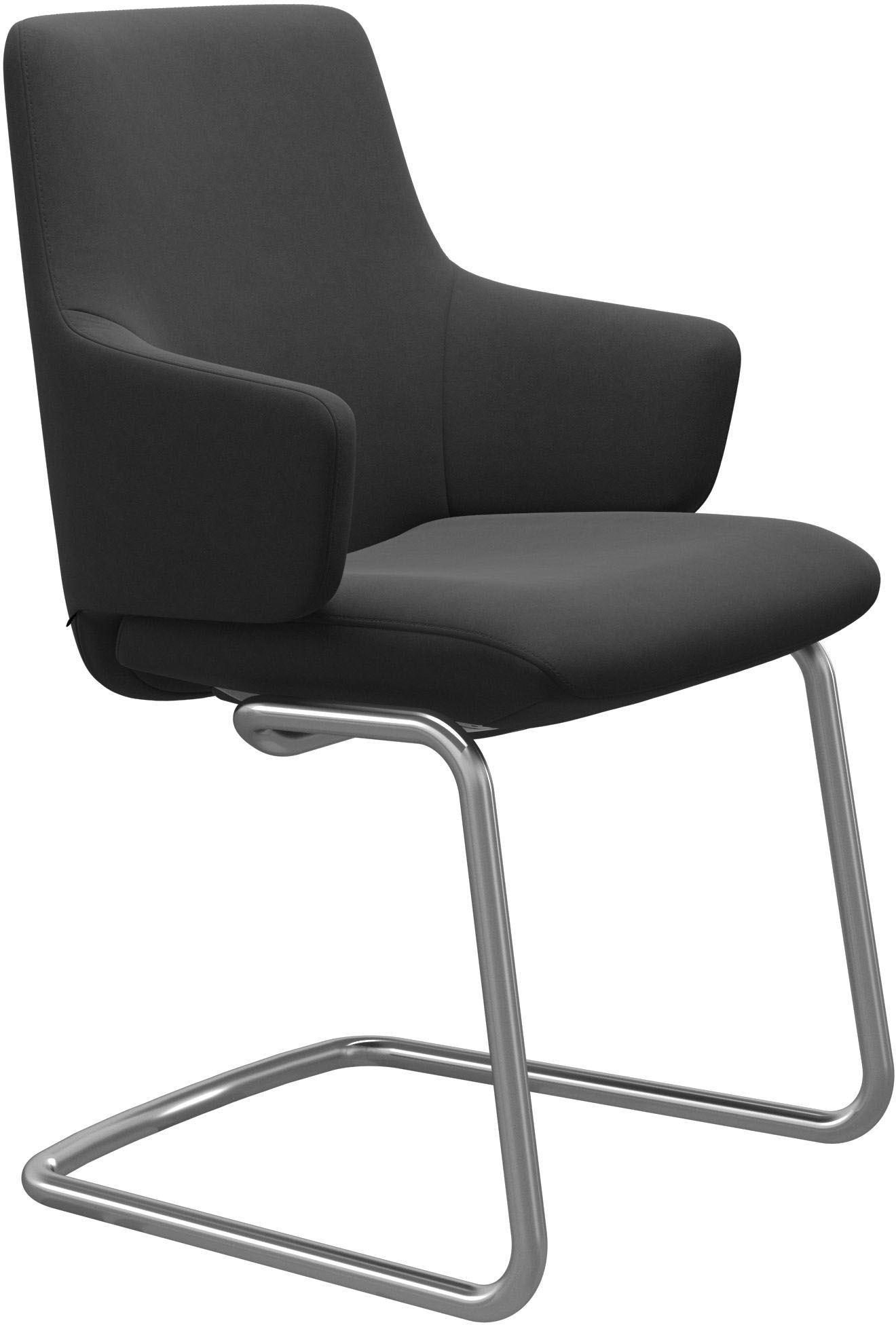 Stressless® Polsterstuhl »Laurel«, Microfaser DINAMICA, Low Back mit Armlehne, Größe L, mit Beinen aus Stahl in Chrom glänzend