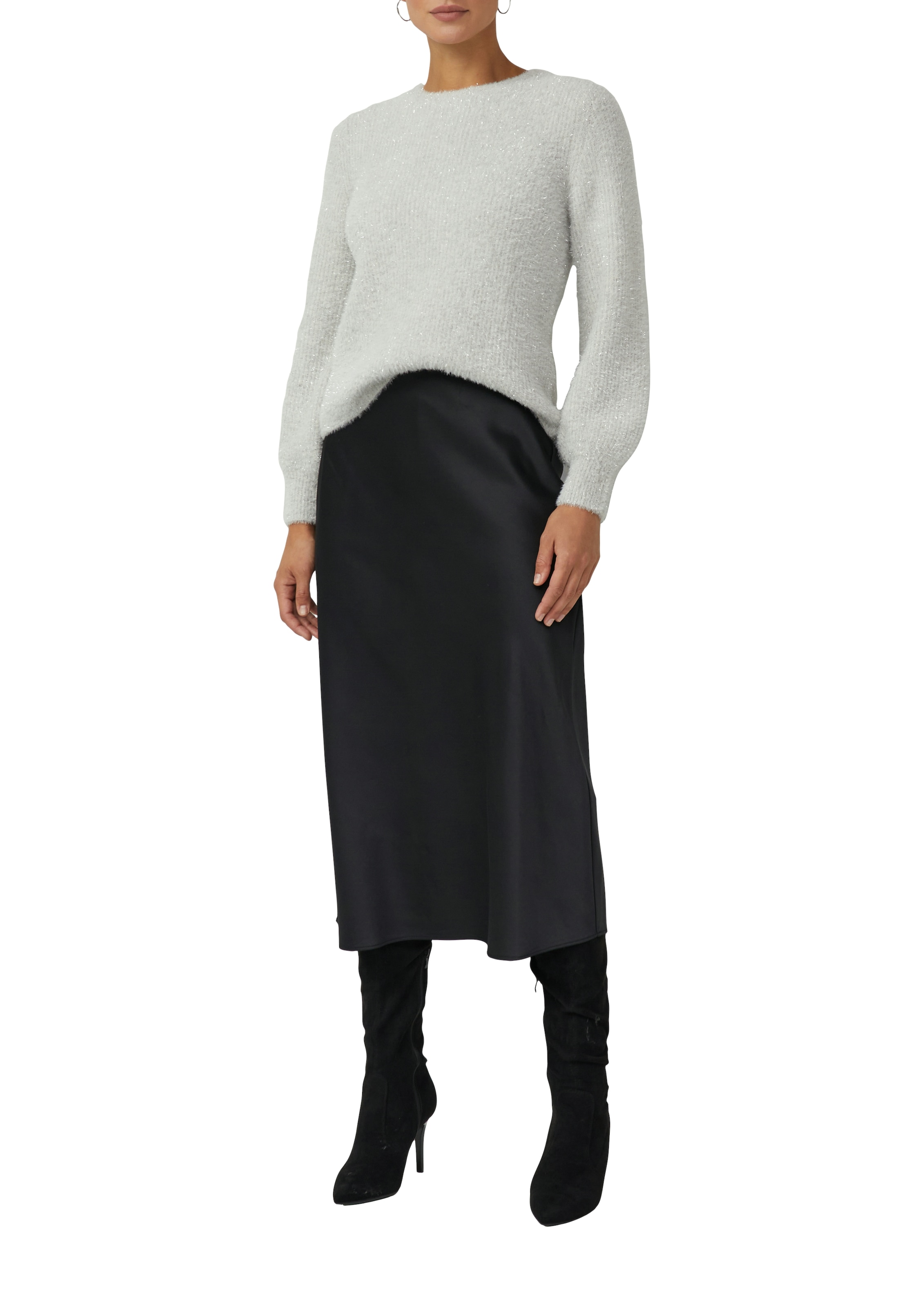 s.Oliver BLACK LABEL Maxirock aus fließendem Stoff