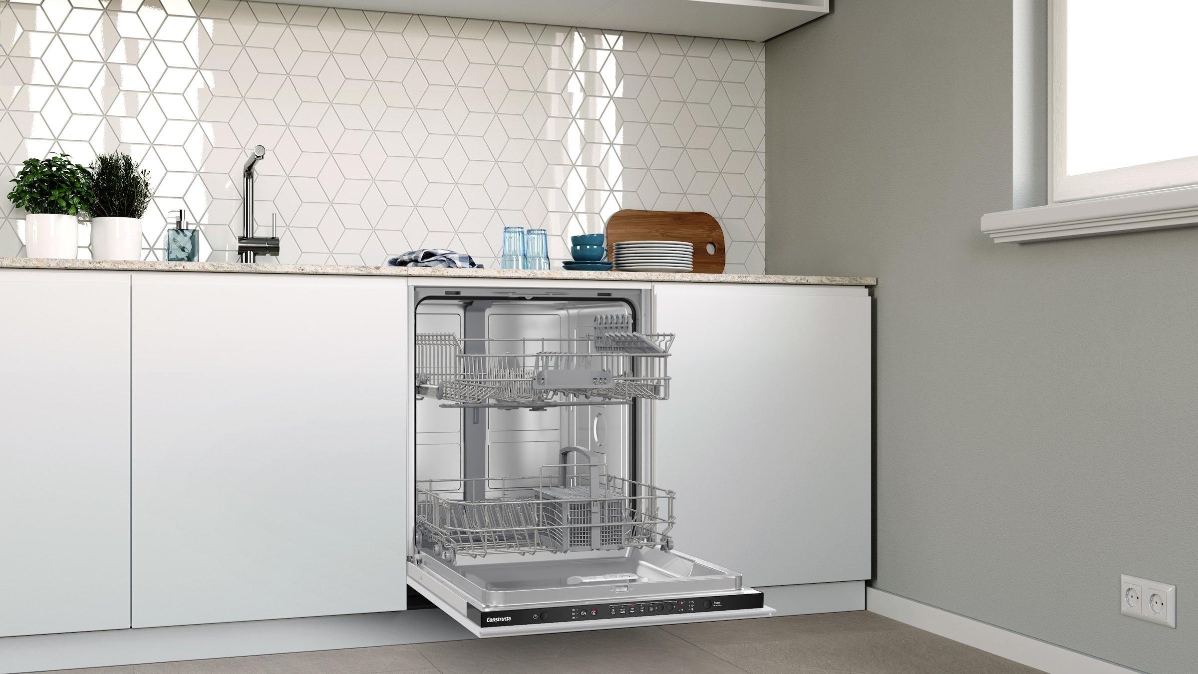 Constructa vollintegrierbarer Geschirrspüler »CG5VX01HTE« 12 tlg. Maßgedecke