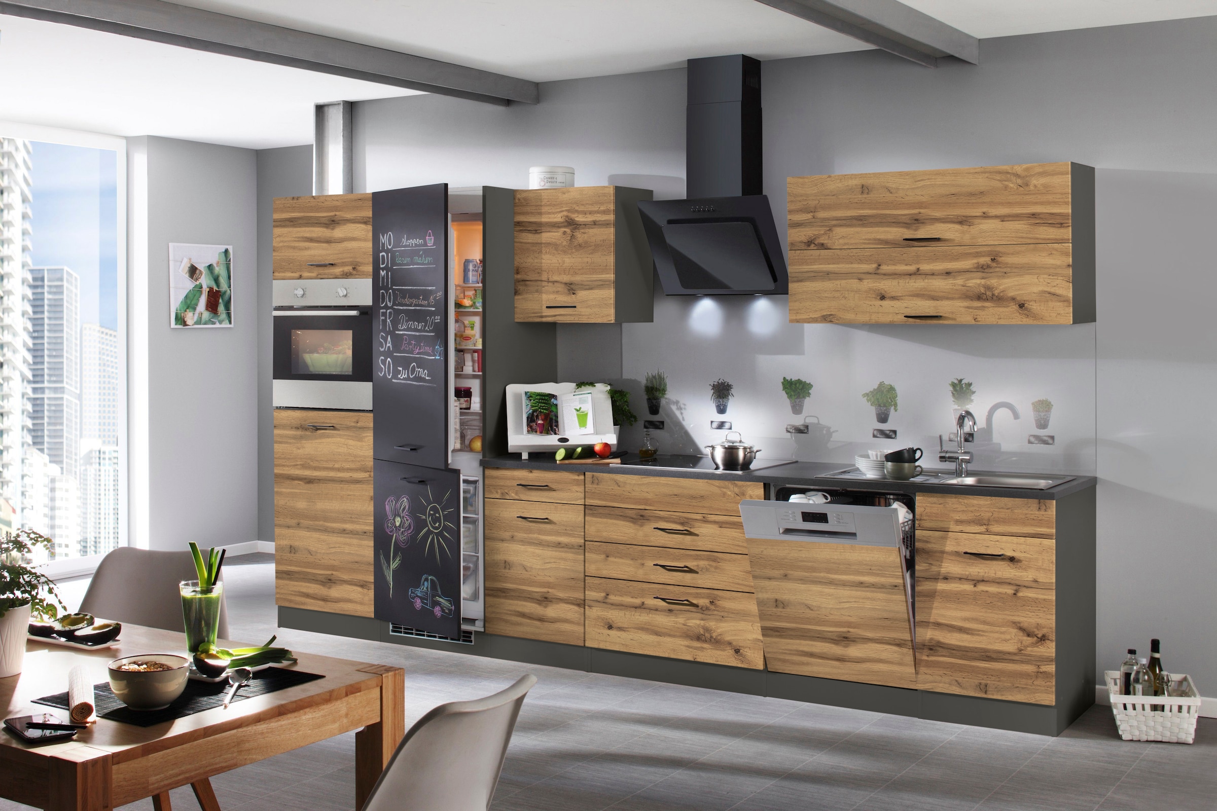 KOCHSTATION Klapphängeschrank »KS-Trier«, mit 2 Klappen, Breite 110 cm