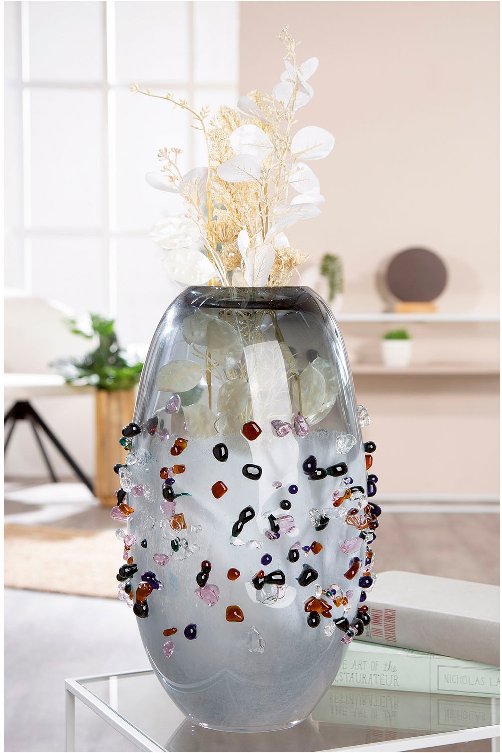 Casablanca by Gilde Tischvase "Vase Stones schwarz transparent", (1 St.) günstig online kaufen
