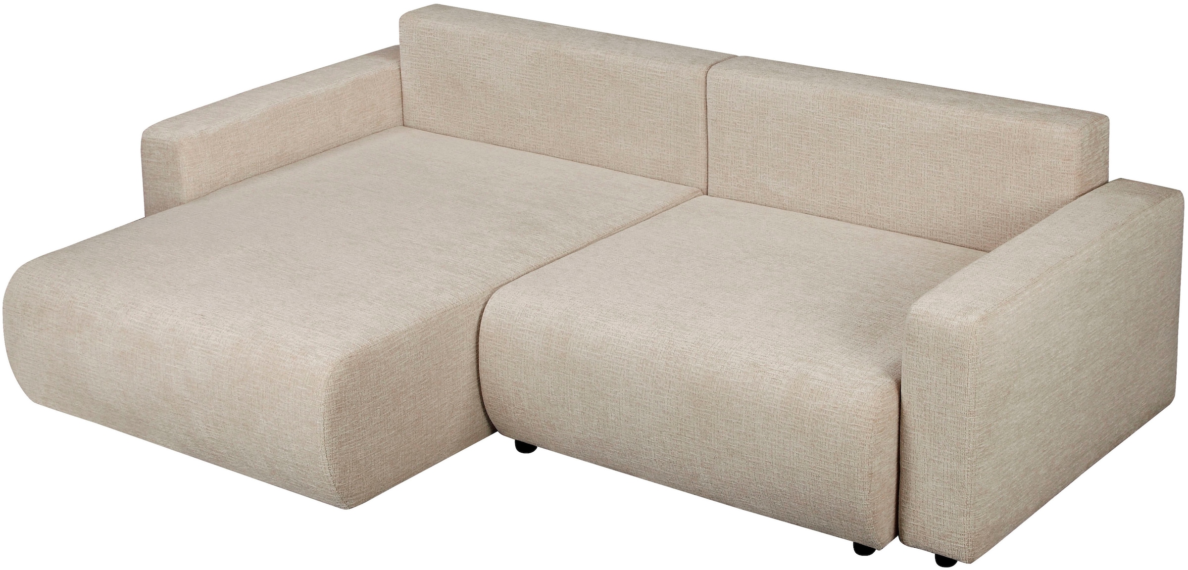 OTTO home Ecksofa »TILLIE L-Form, 229 cm - OTTO. Verlässliche Qualität.« Schlaffunktion (132/194), Bettkasten, Struktur-Bezug