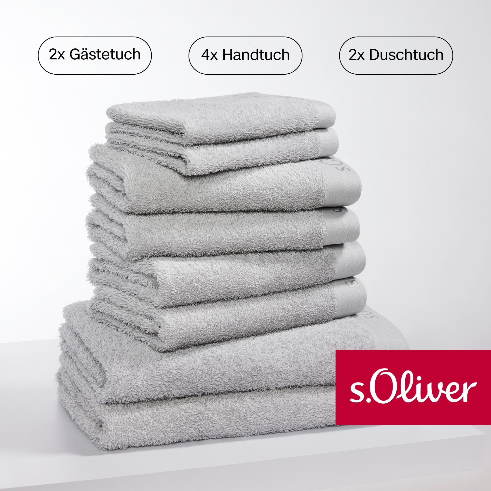 Handtuch Set »s. Oliver, besonders weich und saugfähig«, (Set, 8 St., 2 Gästetücher...