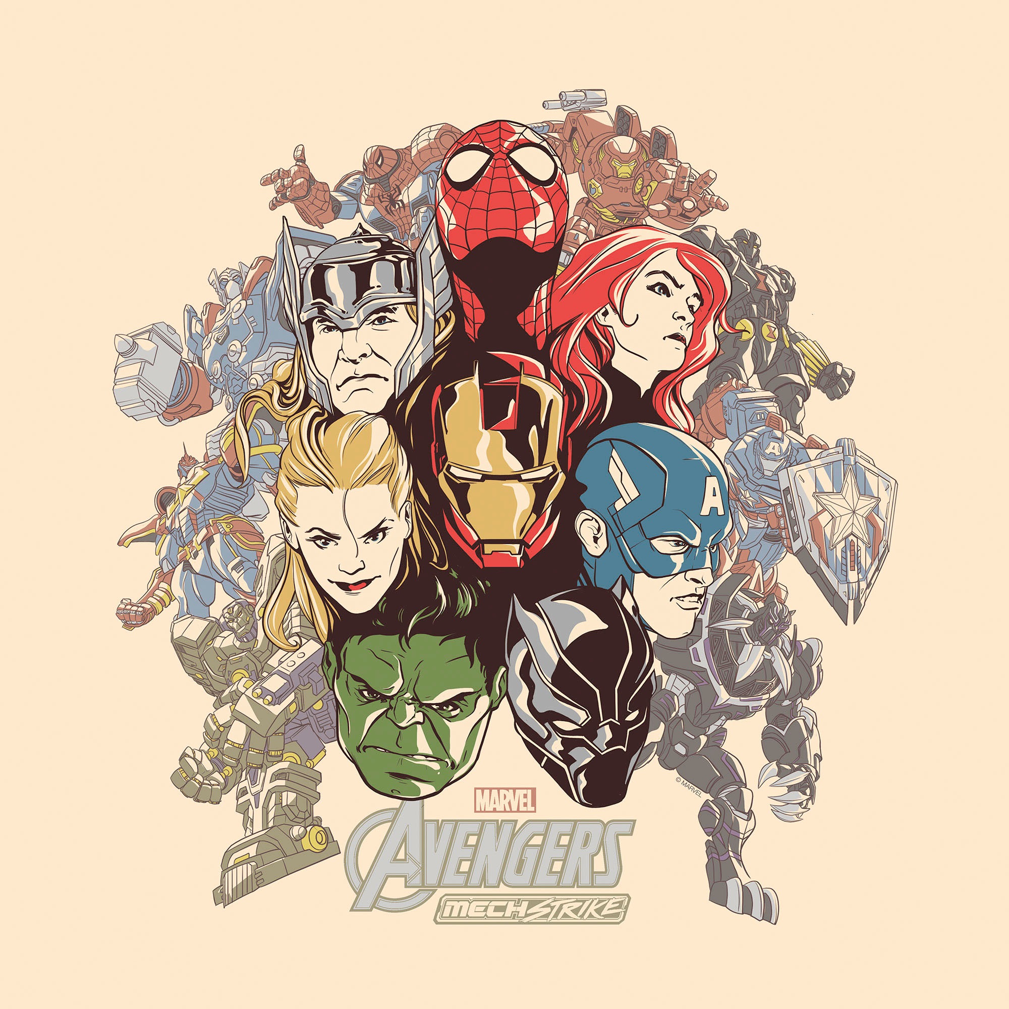 Komar Leinwandbild "Avengers Strike Back - Größe 40 x 40 cm" Disney 40 x 40 günstig online kaufen