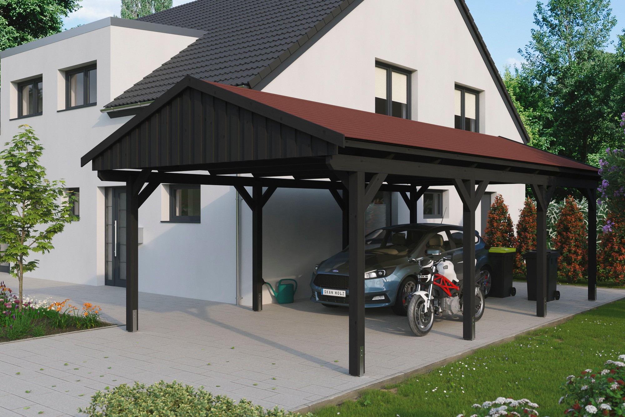 Skanholz Einzelcarport »Fichtelberg«, 379 cm, Anthrazit