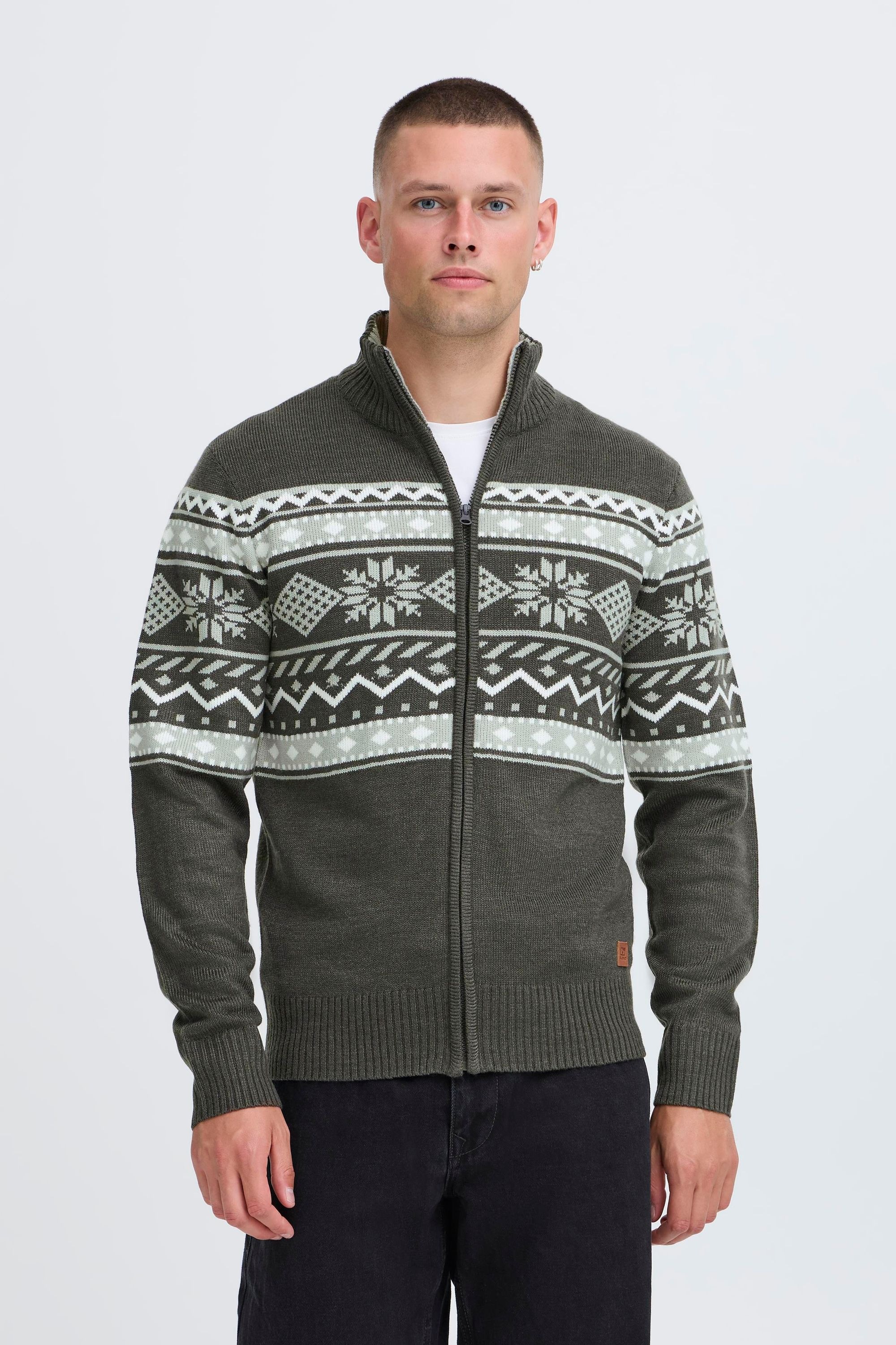 Strickjacke BLEND "Trainingsjacke BHNova", Herren, Gr. XL, grau (charcoal mix), Obermaterial: 100% Polyacryl PAN., Strickjacken Strickjacke 5