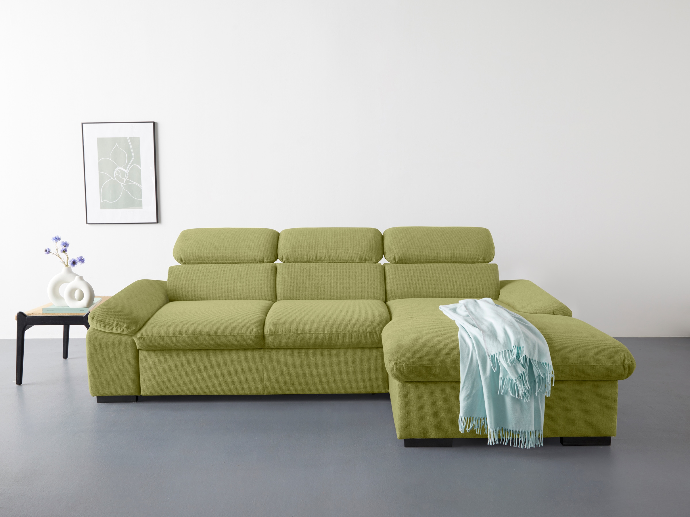 COTTA Ecksofa "Lola L-Form mit Kopfteilfunktion & Hocker", (Set, mit Hocker günstig online kaufen