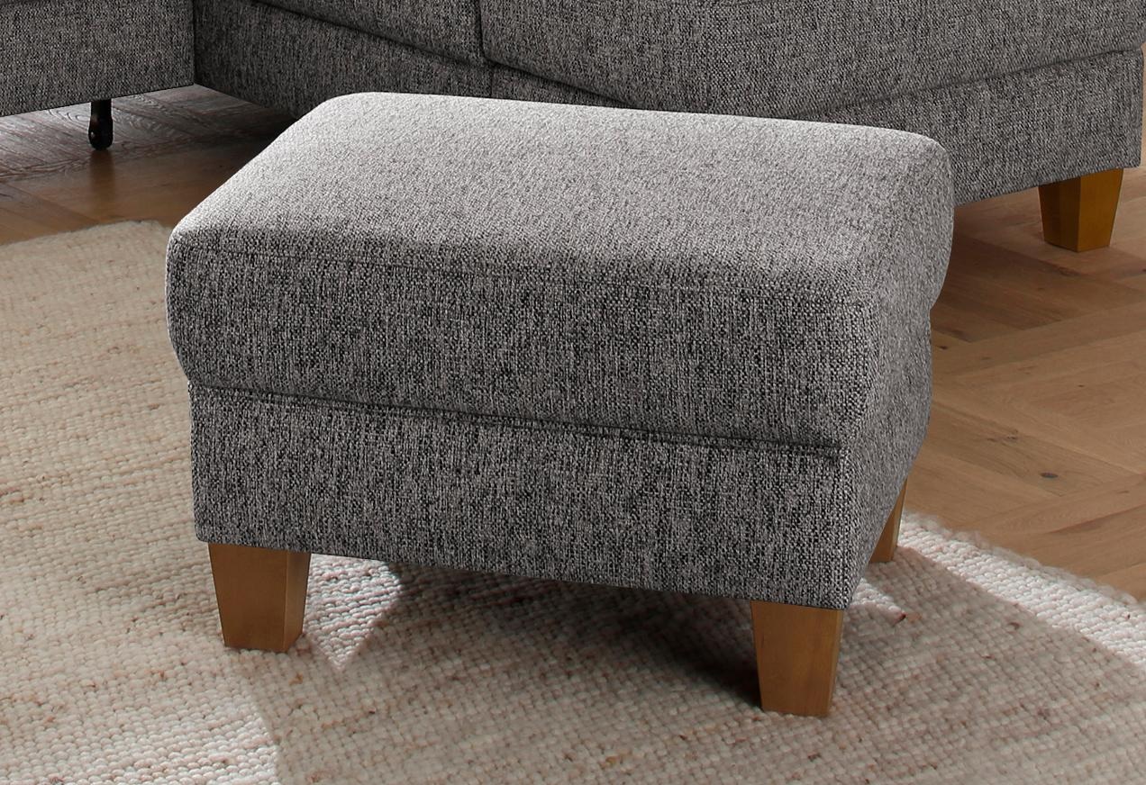 OTTO home Hocker "Texel" mit Federkern und Kontrastnaht, Füße Buche eichefarben