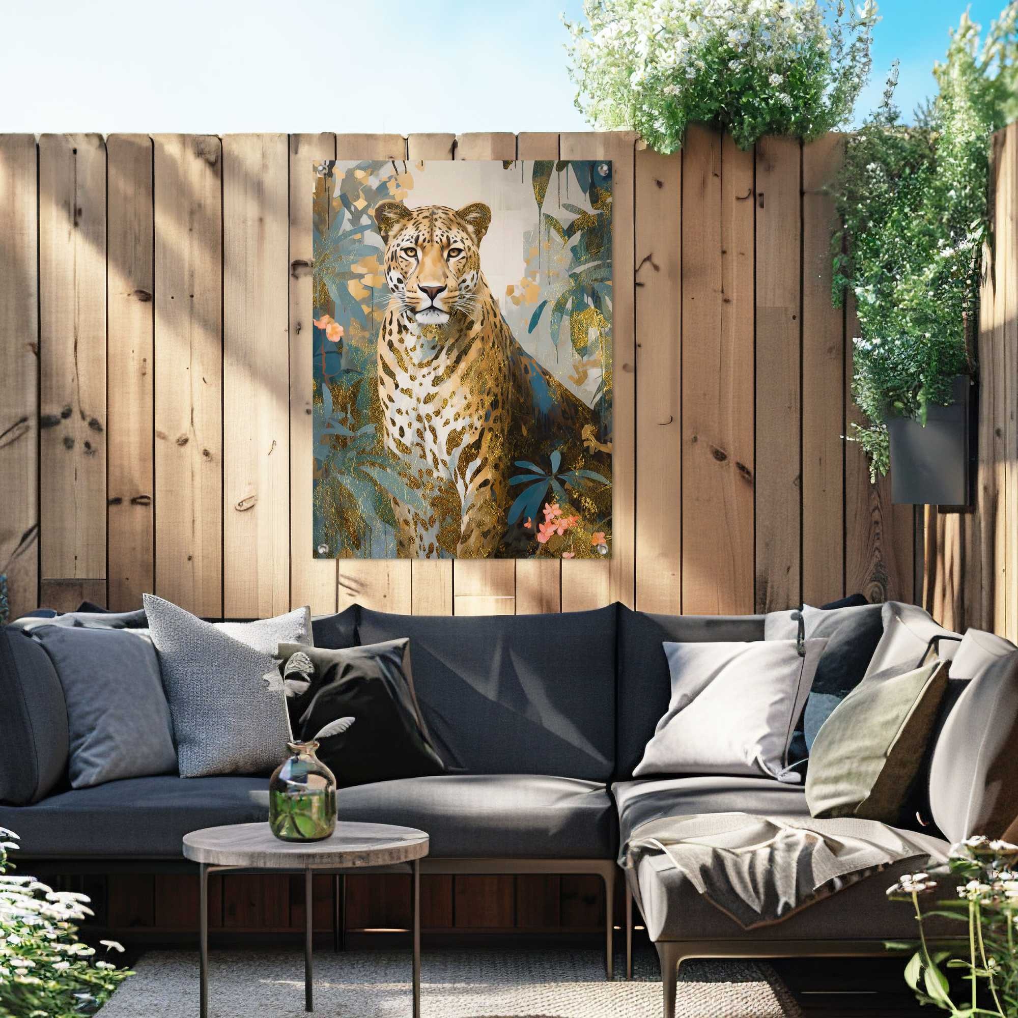 Reinders Poster "Gold Cat", Garten - Dschungel - Blumen - Grün - Leinwand - günstig online kaufen