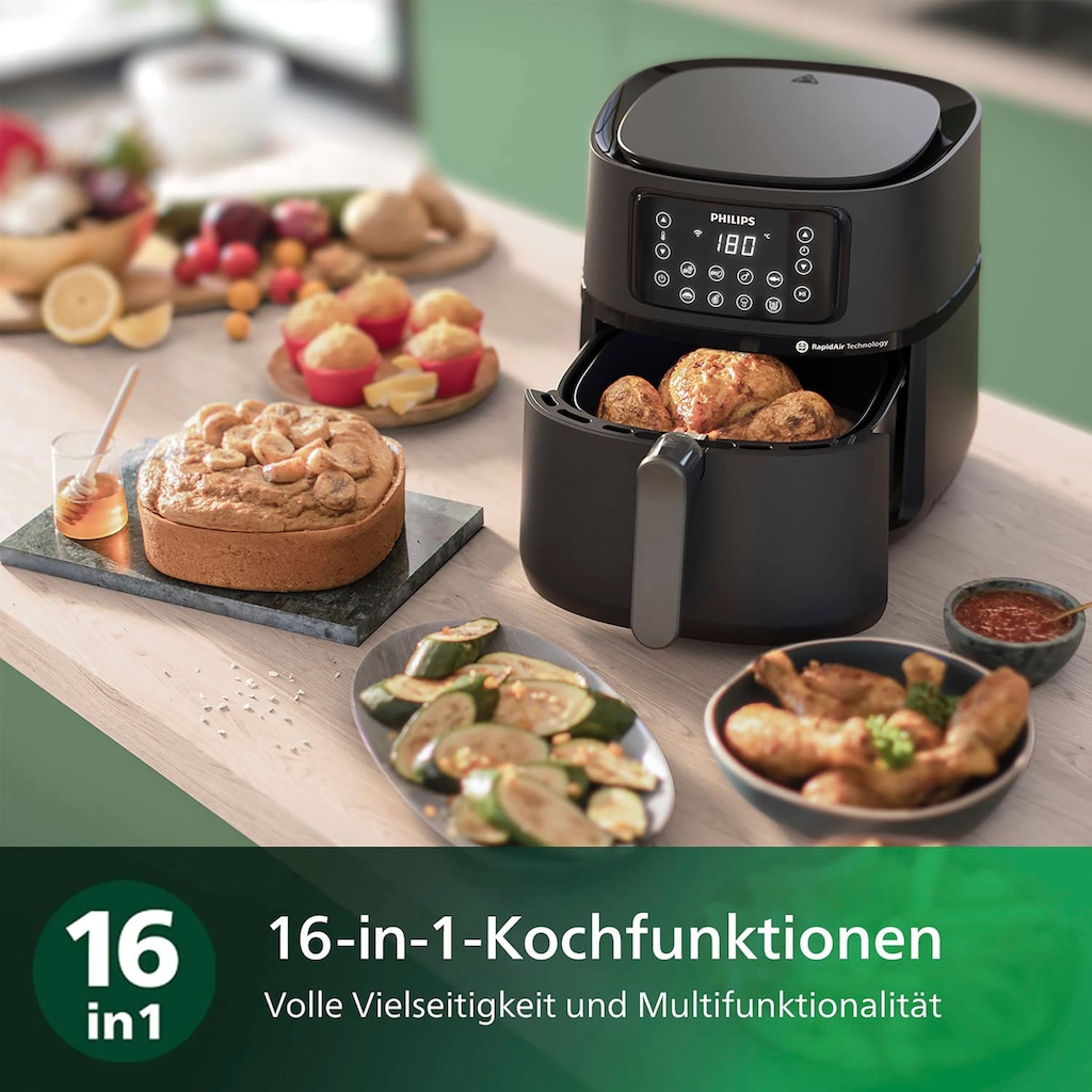 Philips Heißluftfritteuse »Airfryer XXL HD9285/96, 7,2 l«, 2000 W, mit 7 Voreinstellungen und Warmhaltefunktion, WiFi Konnektivität