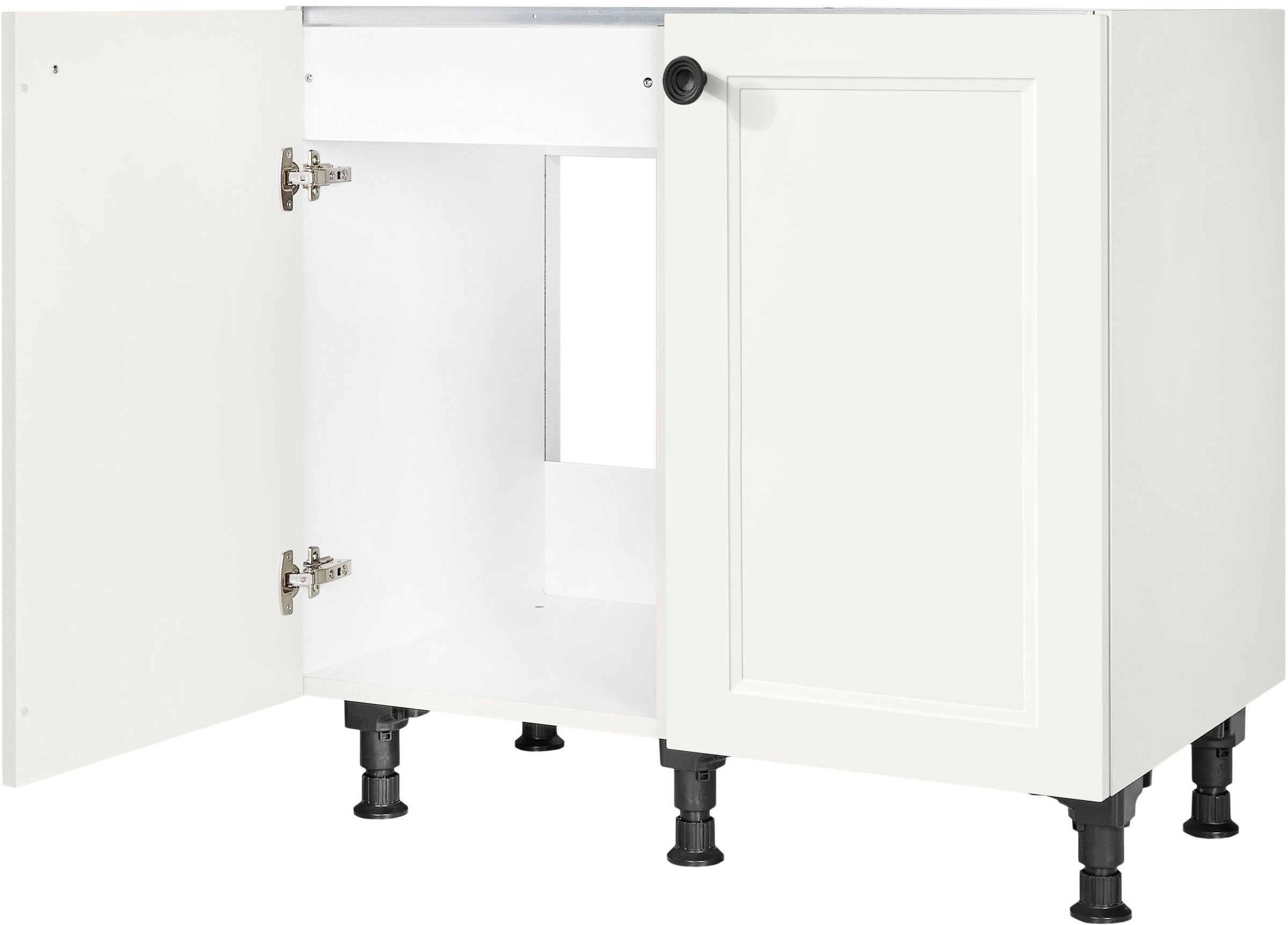 nobilia® Spülenschrank »"Cascada", vormontiert, mit höhenverstellbaren Sockelfüßen,« Breite 90 cm