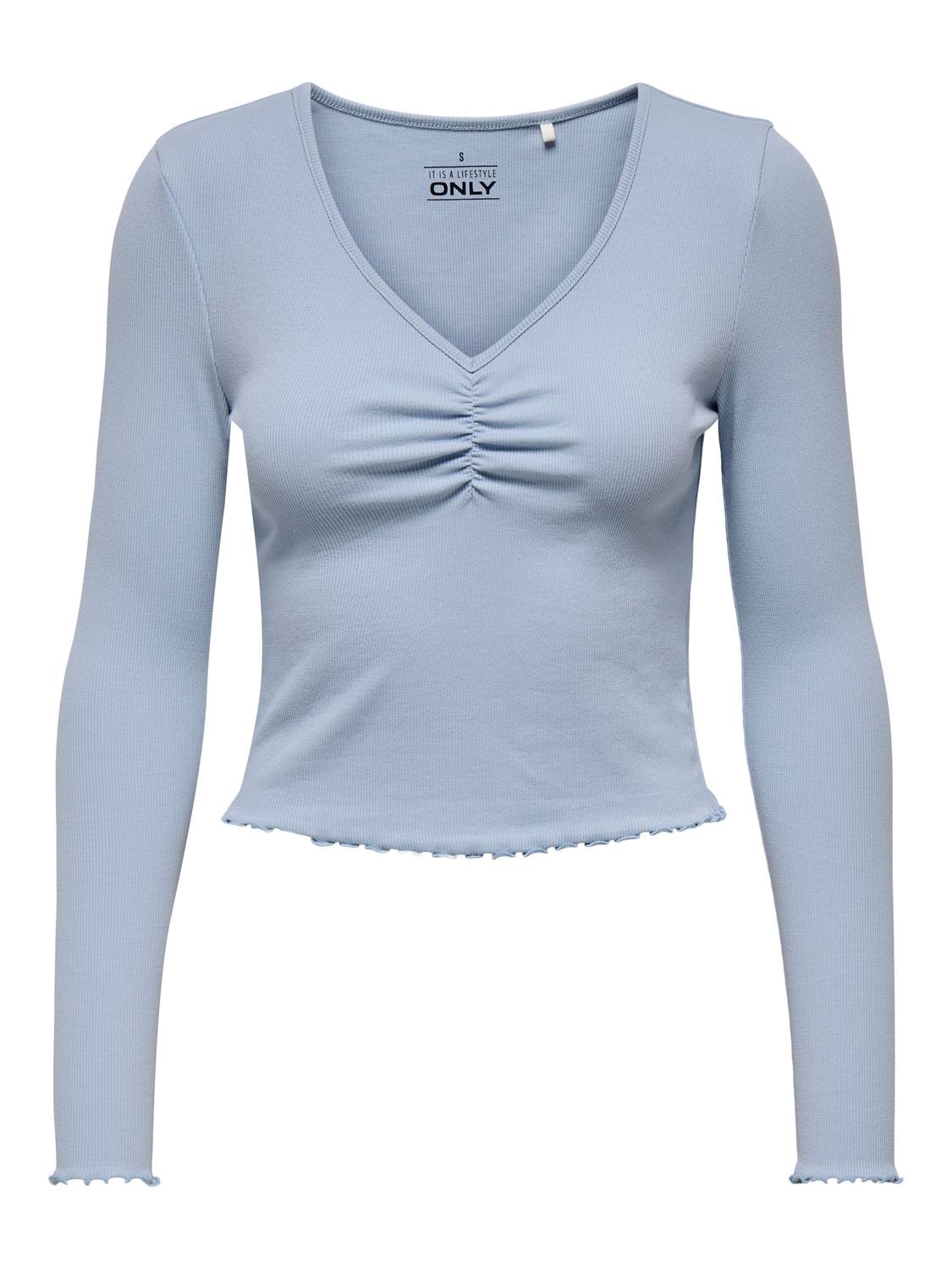 ONLY Langarmshirt "ONLBETTY L/S V-NECK TOP CC JRS" günstig online kaufen