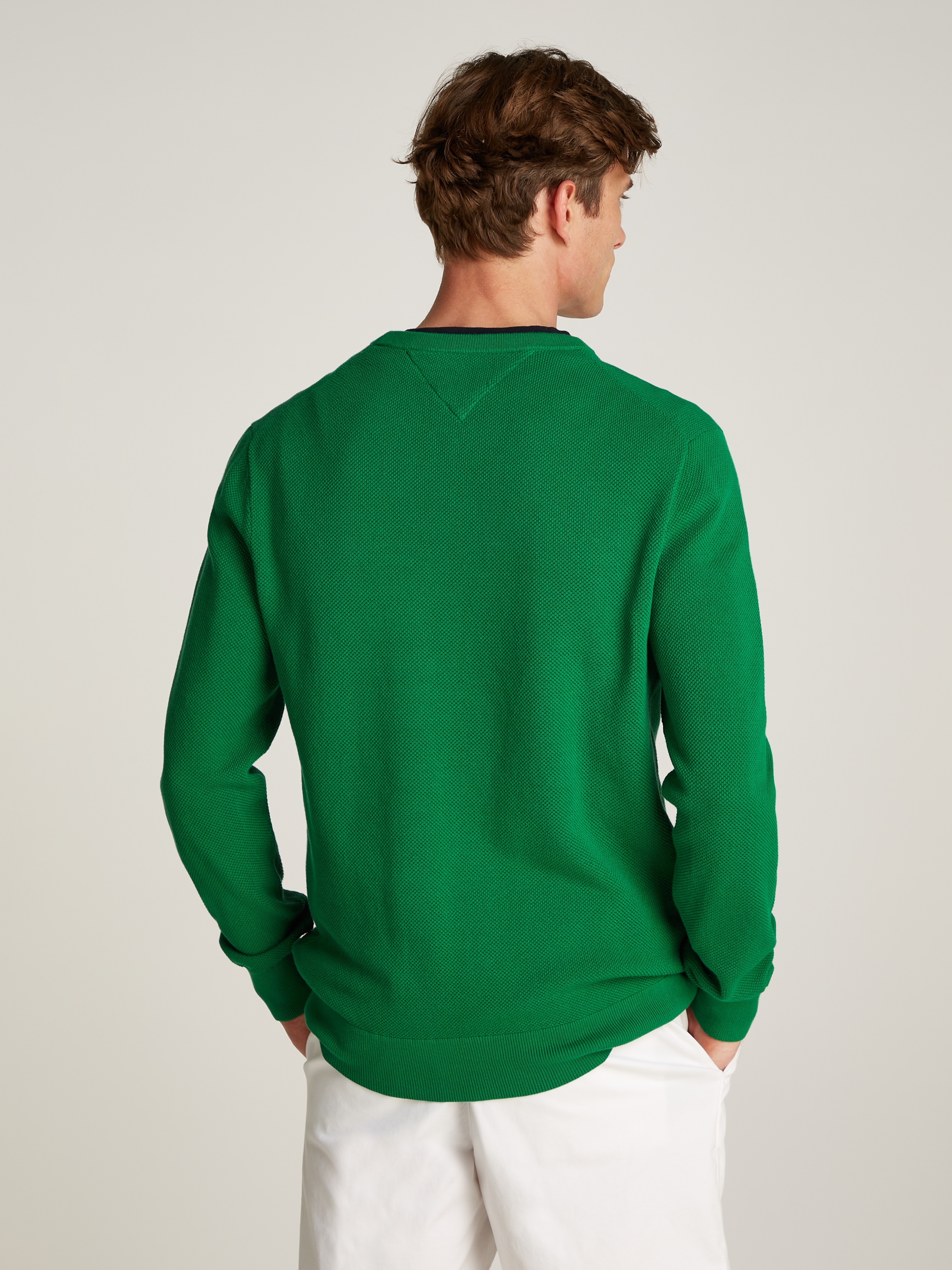 Tommy Hilfiger Rundhalspullover »ESSENTIAL STRUCTURE CREW NECK mit Struktur und Label« unifarben, casual, regular fit, Baumwolle, Rundhals