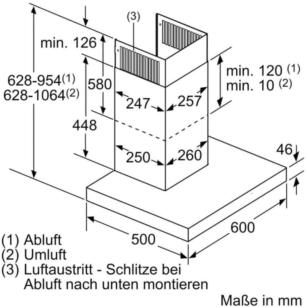 SIEMENS Wandhaube »LC67BCP50«, Serie iQ500