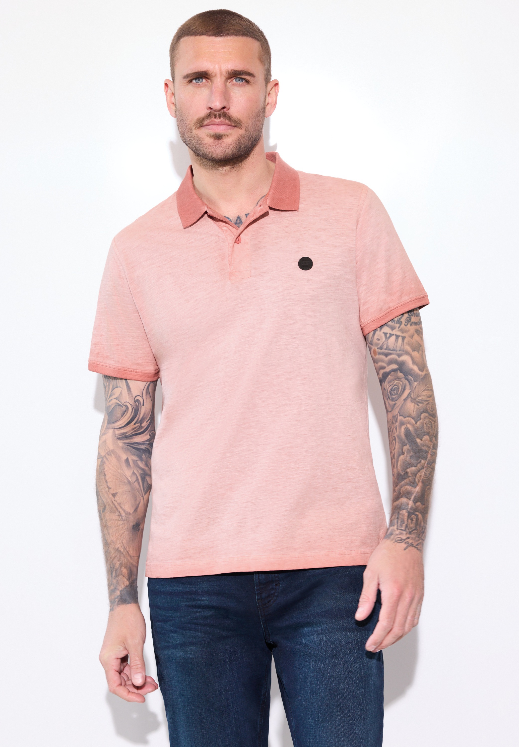 STREET ONE MEN Poloshirt in washed Optik