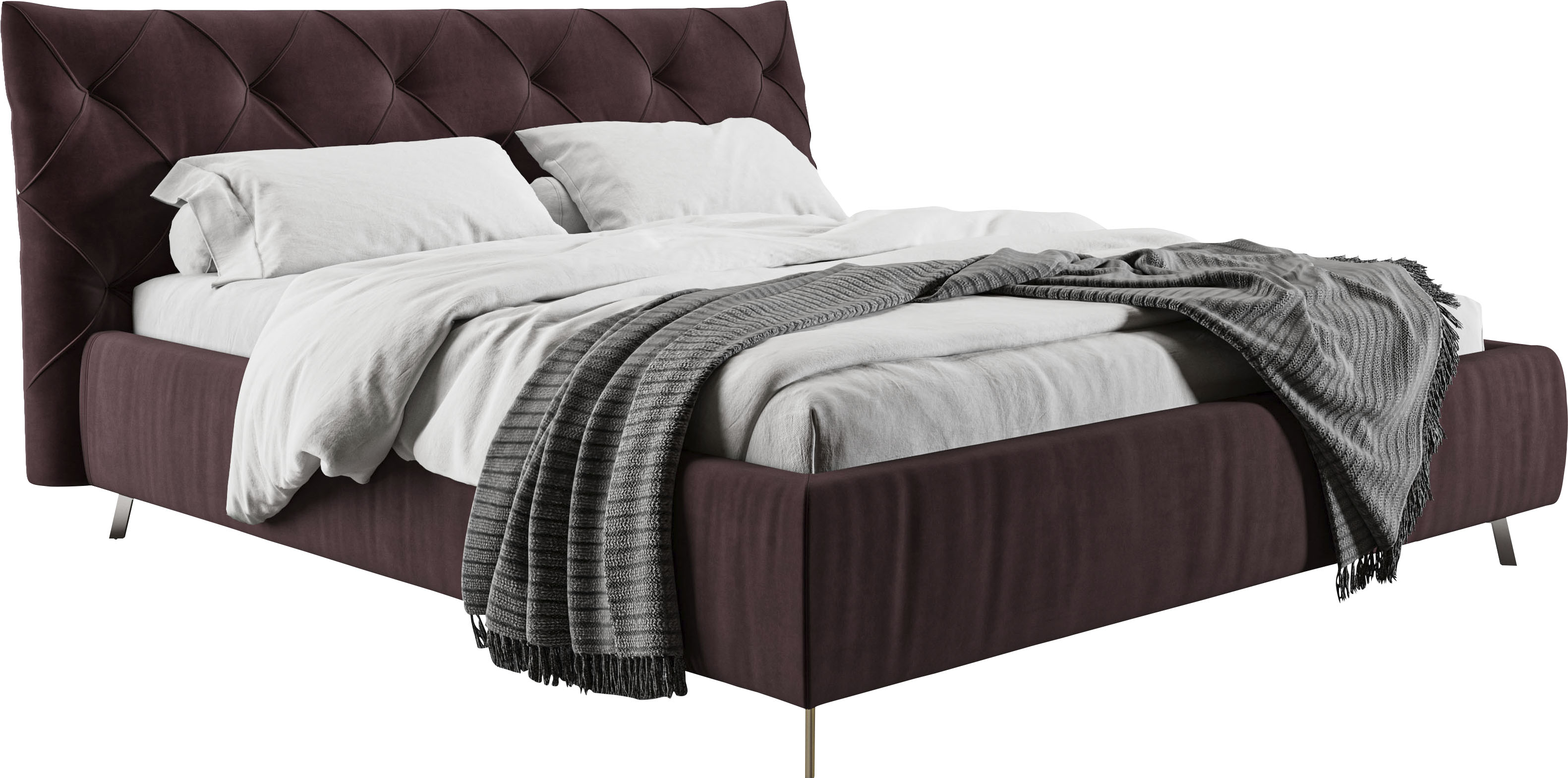 Home affaire Polsterbett "Elloree in 4 Breiten bis 200cm, auch in Leder" Kopfteilhöhe 105cm, belastbar bis 280 kg, auch in Überlänge 220cm
