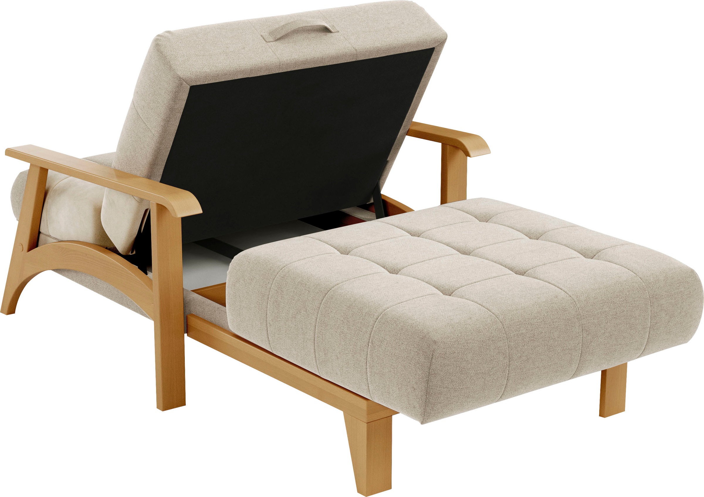 sit&more Recamiere »Billund«, Armlehnen aus eichefarbigem Buchenholz, verschiedene Bezüge und Farben