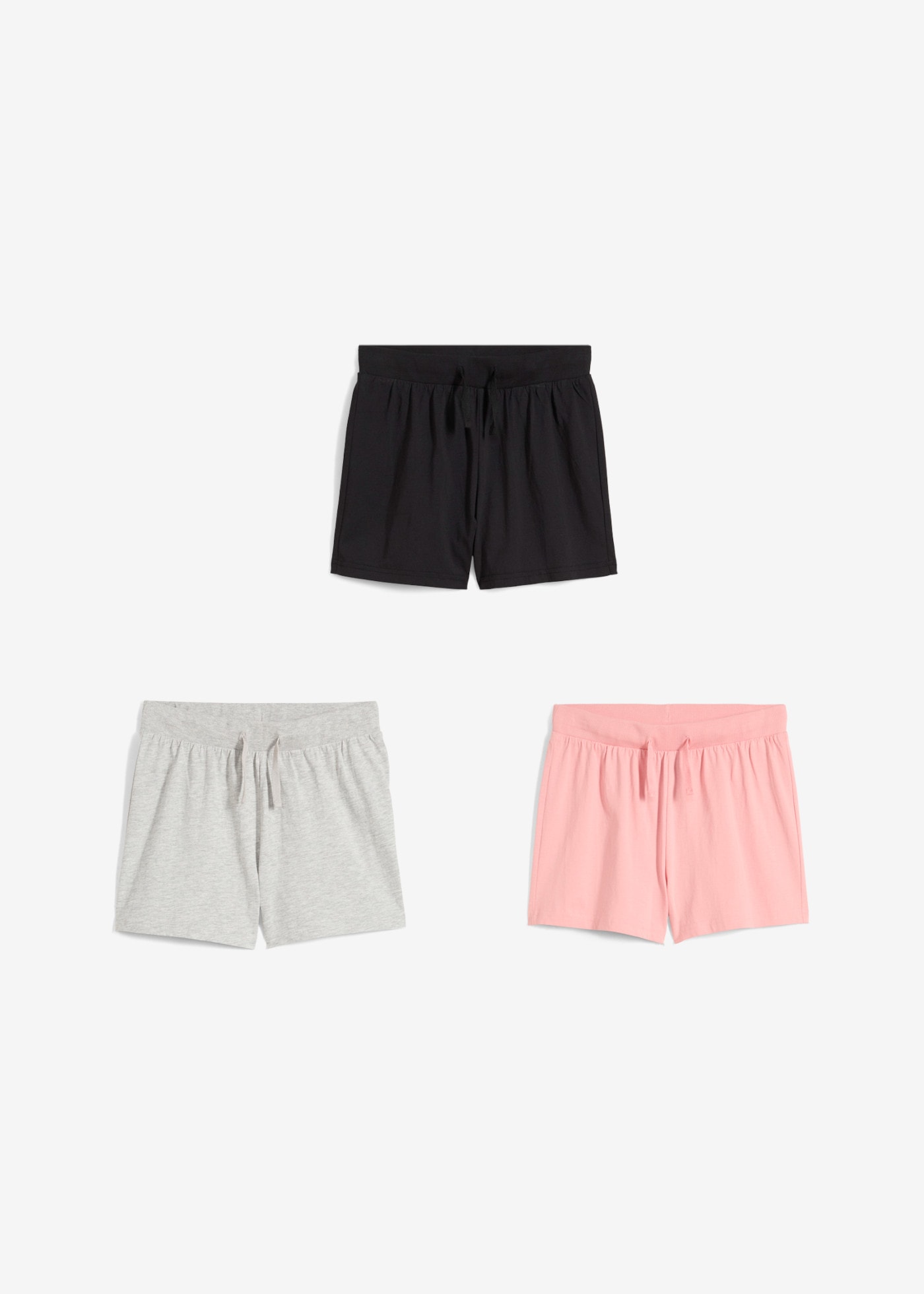 bonprix Shorts 3er Pack, Regular Fit, aus Baumwolle, verschiedene Größen erhältlich
