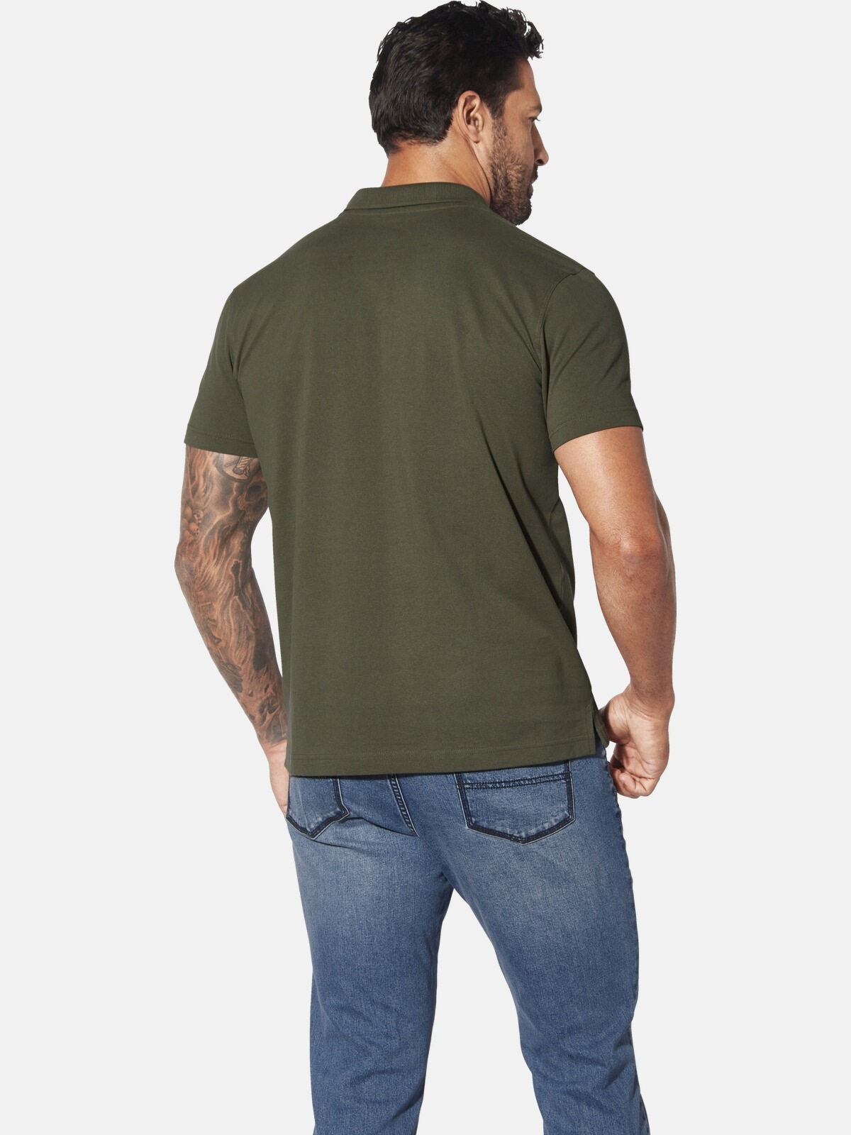 Poloshirt JAN VANDERSTORM "Poloshirt JAKOV", Herren, Gr. 5XL, grün (oliv), Obermaterial: 100% Baumwolle CO., Shirts 2