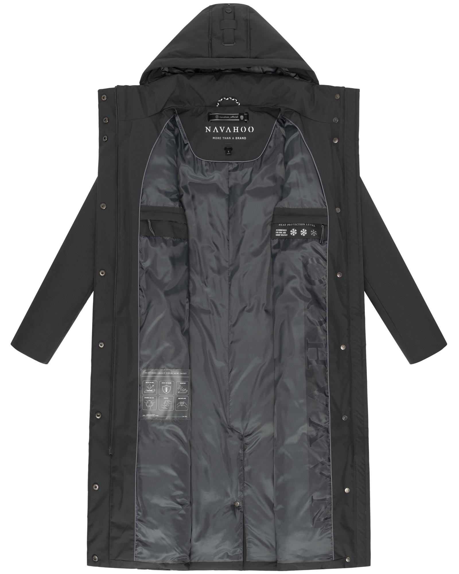Navahoo Wintermantel »Waldbummler 14«, Wasserdichter Winterparka mit Kapuze und Taillengürtel