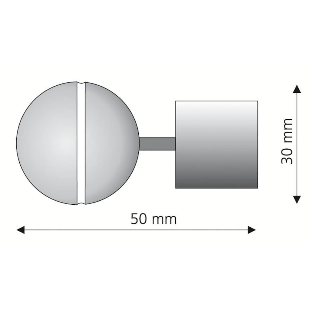 Liedeco Gardinenstangen-Endstück »Endstück, Endknopf "Skandinavia" Kugel«, (1 St.)