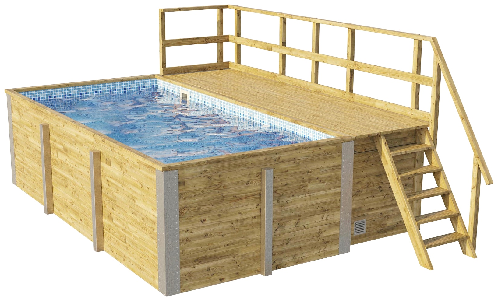 weka Rechteckpool "595 Gr.1 mit Sonnendeck und Technikraum" BxLxH: 309x416x116 cm. verschiedene Folienfarben