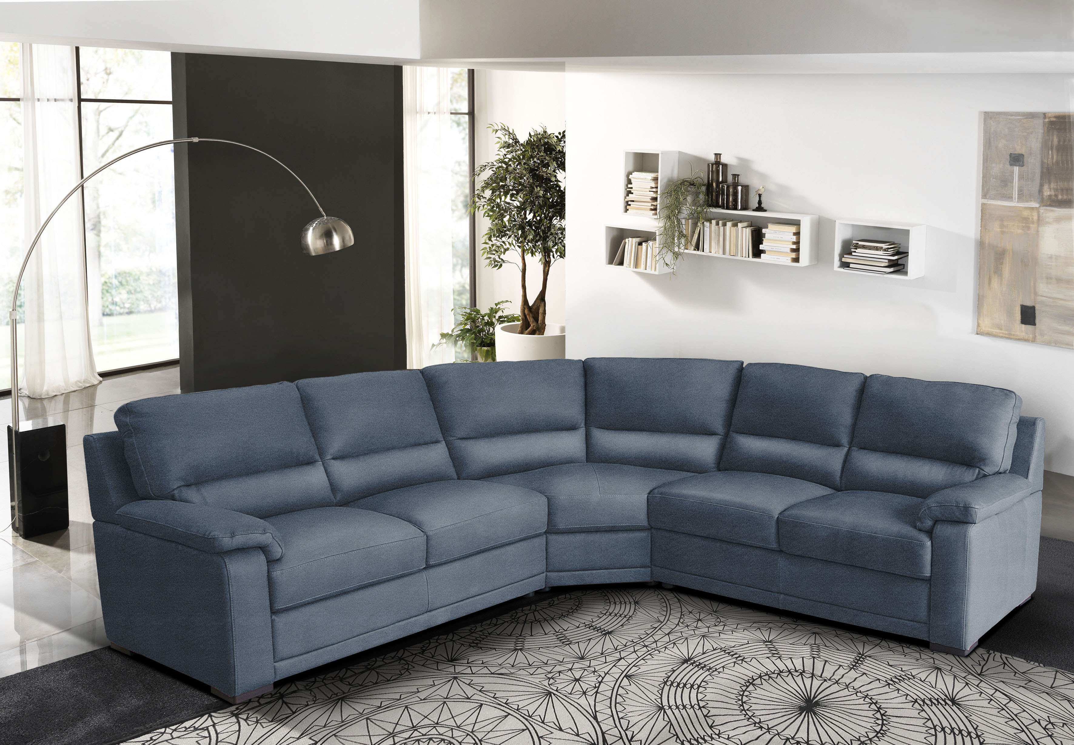 Egoitaliano Ecksofa "Doris, modernes Designerecksofa in hochwertigen Microfaserqualitäten" edle Detailverarbeitung, wahlweise fleckenabweisend oder in Lederoptik