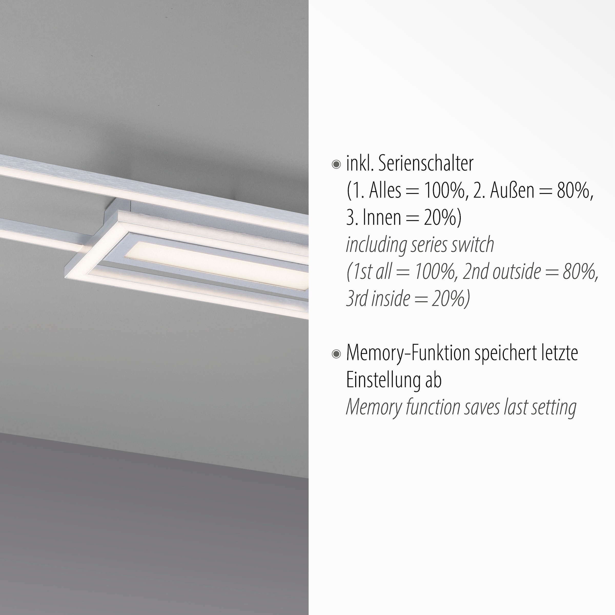 JUST LIGHT Deckenleuchte »ASMIN«, 1 flammig, Leuchtmittel LED-Board | LED fest integriert, LED, separat steuerbar (Schalter)