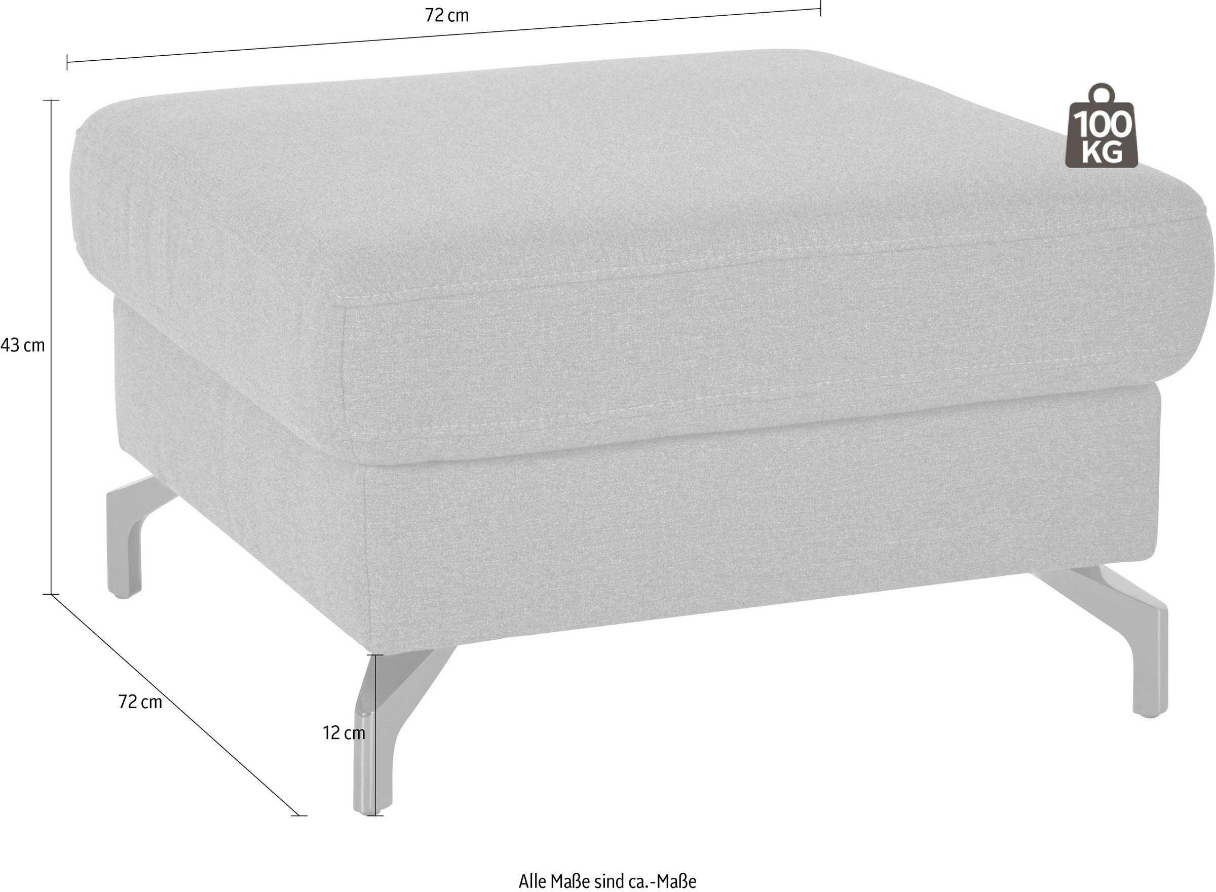 sit&more Hocker »Percy«, Fußhöhe 12 cm, wahlweise mit unterschiedlichen Fußfarben
