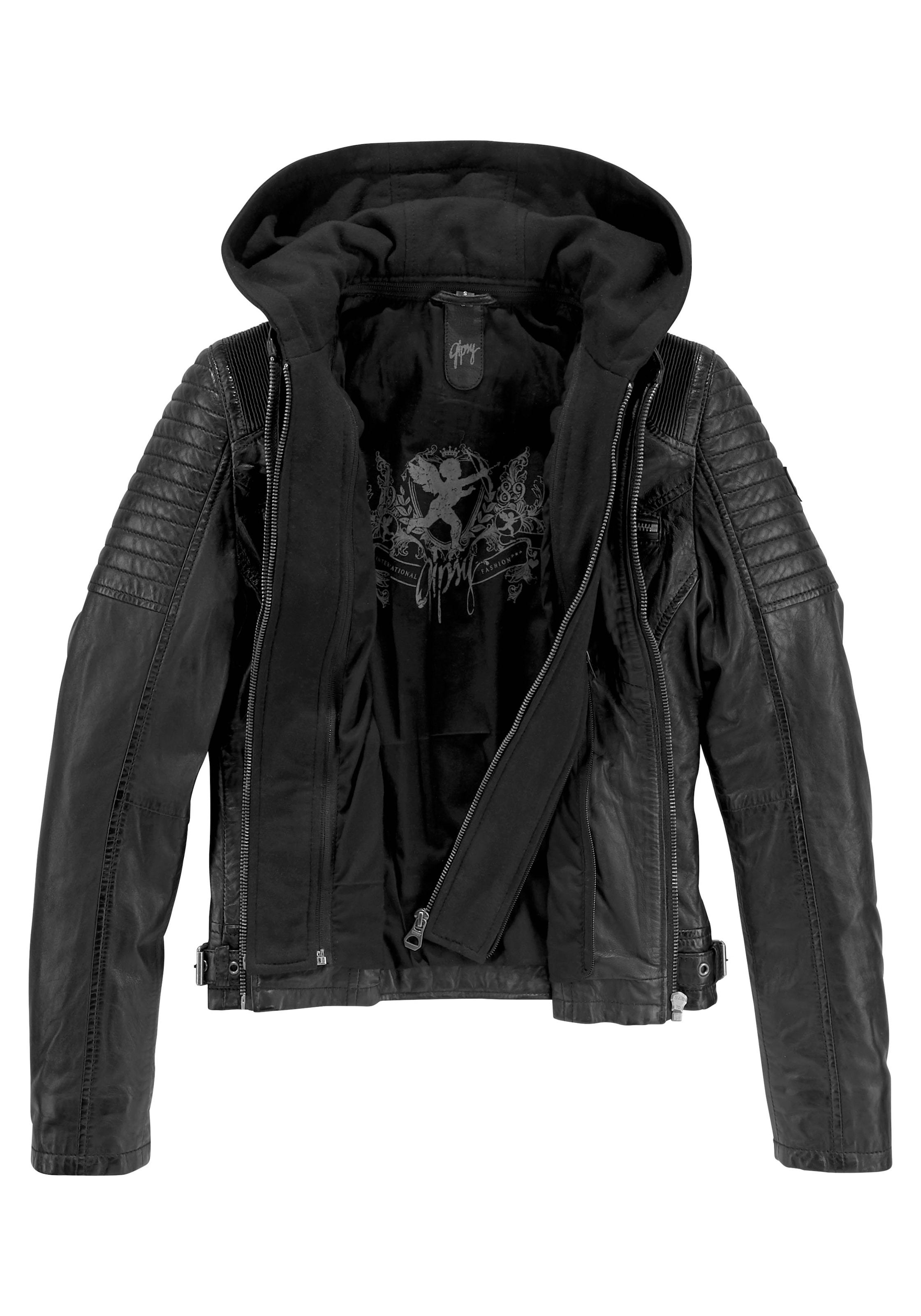 Mauritius Bikerjacke »SAMINA«, mit Kapuze, 2-in-1-Jacke - mit abnehmbarem Kapuzen-Sweat-Einsatz