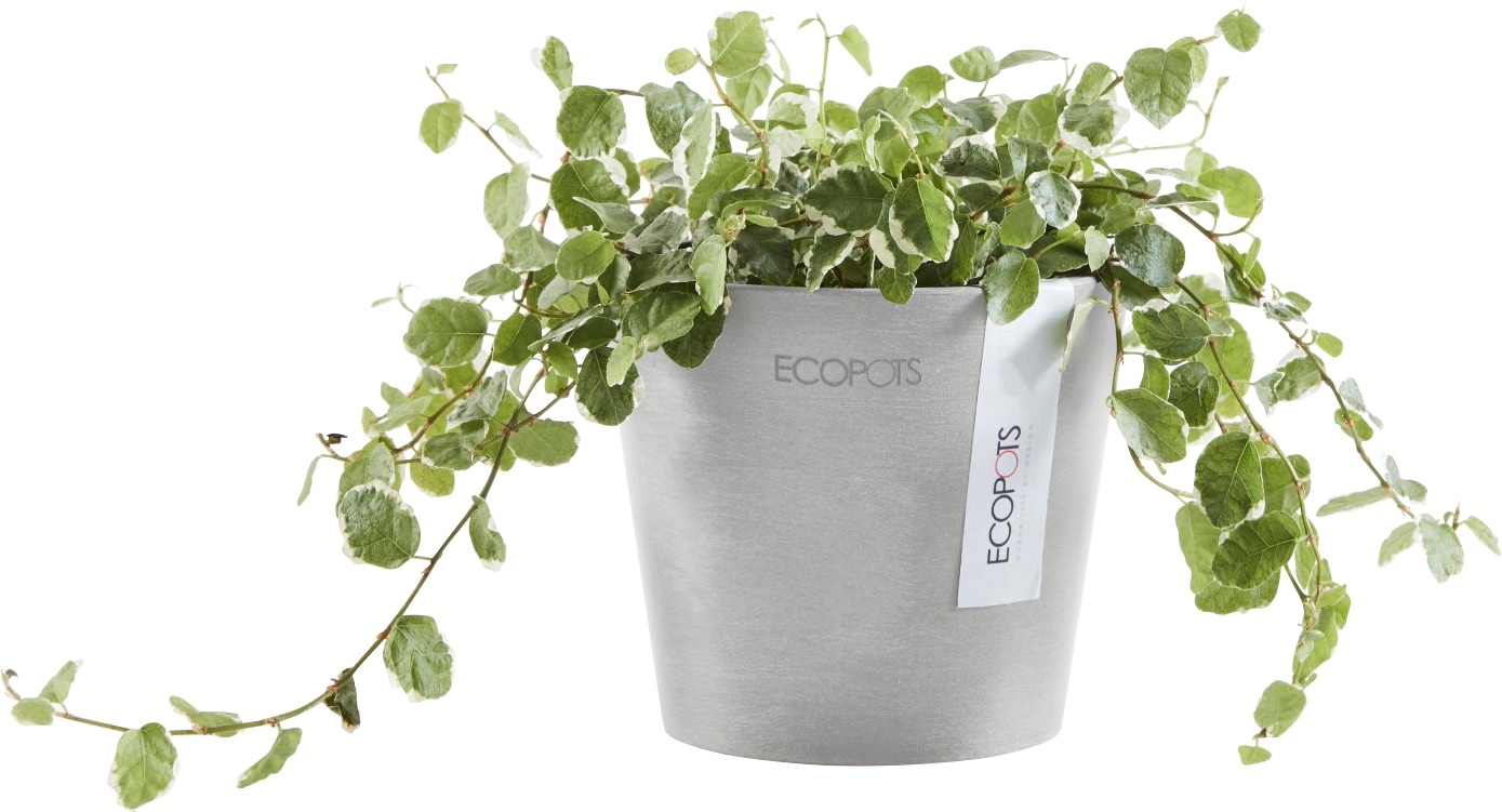 ECOPOTS Blumentopf »AMSTERDAM Mini White Grey«, BxTxH: 10,5x10,5x9,2 cm