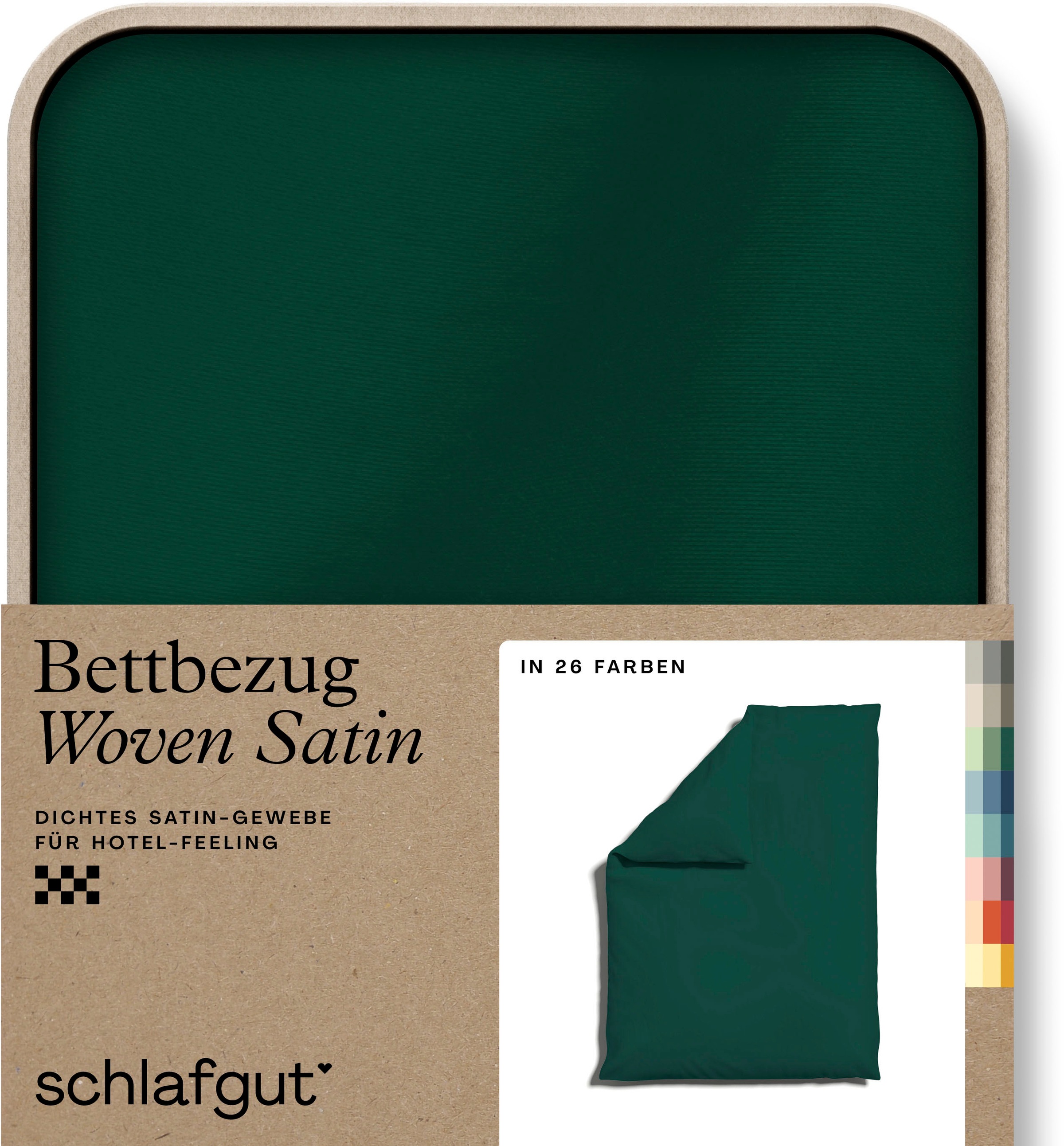 Schlafgut Bettbezug "Premium Woven Satin, 100% Baumwolle, Fadendichte 300TC" besonders dicht gewebt, Mix & Match: passender Kissenbezug erhältlich
