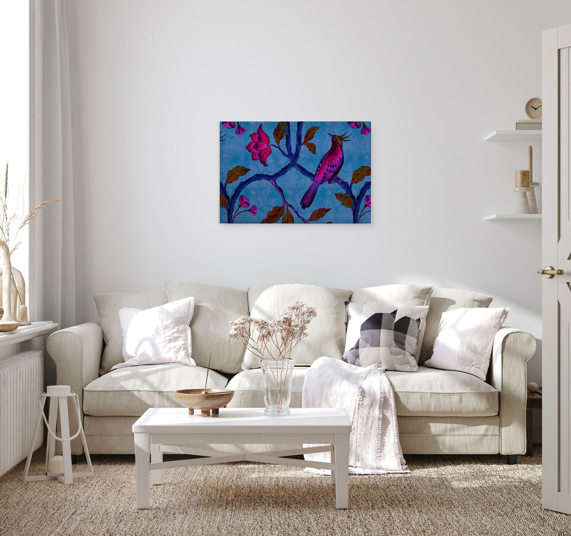 A.S. Création Leinwandbild »bird of paradise«, Kunst-Vögel-Kinder, (1 St.), Keilrahmen Bild Vogel Bunt Leinwand-Bild Wohnzimmer modern Wandbild