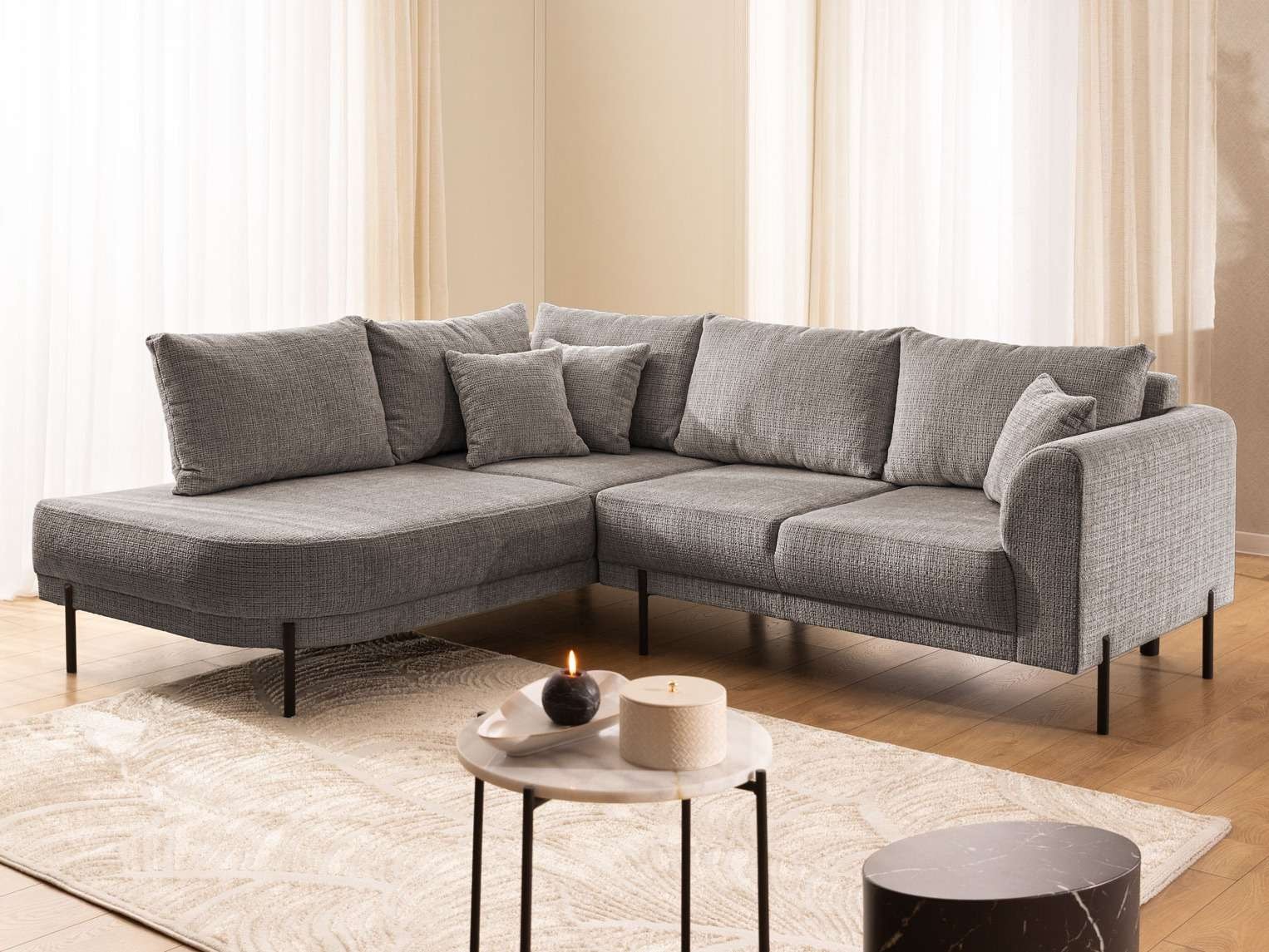 Home affaire Ecksofa "NELLIA L-Form mit Ottomane rechts oder links bestellb günstig online kaufen