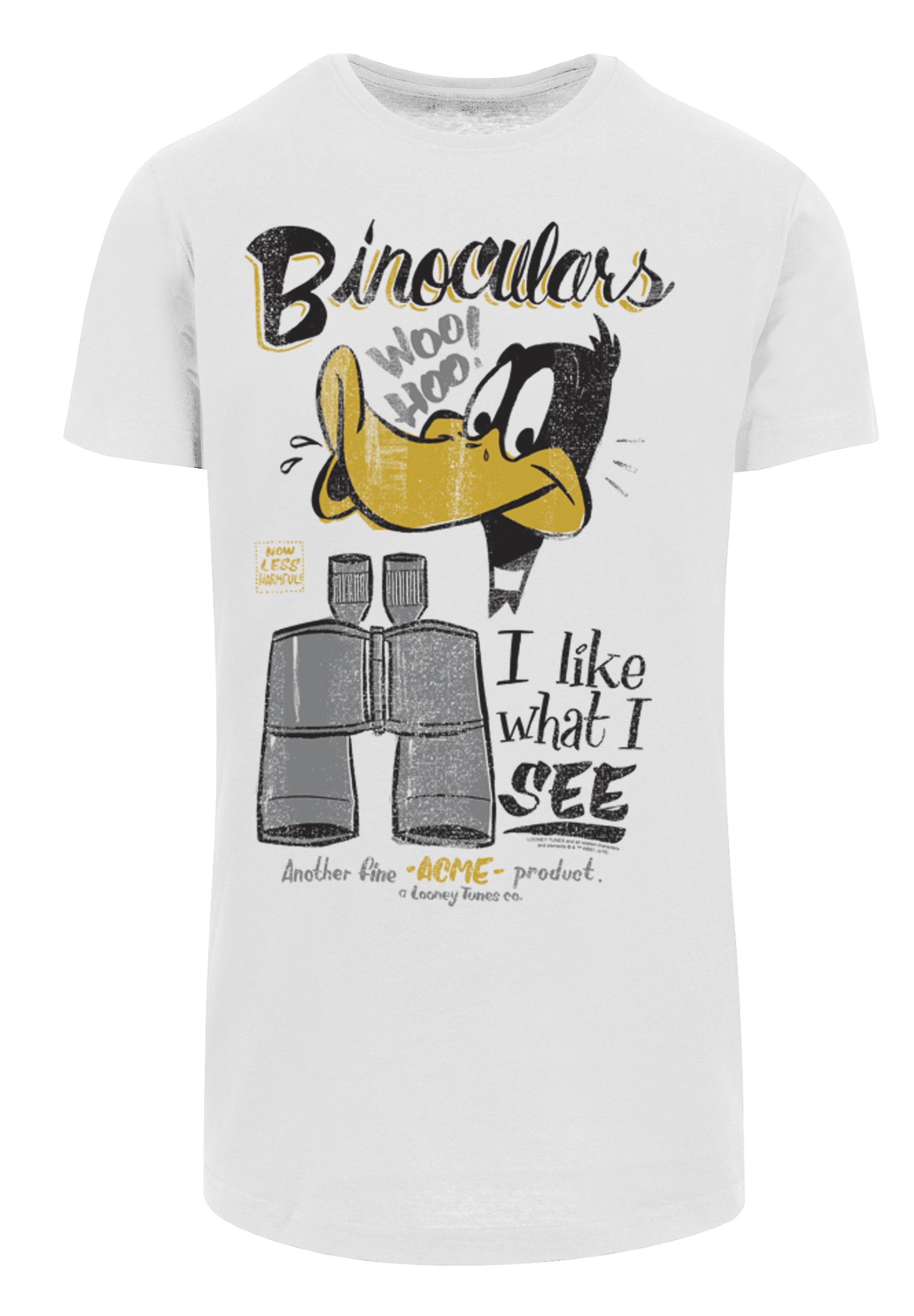 F4NT4STIC T-Shirt »Looney Tunes Daffy Duck Binoculars«, Herren,Premium Merch,Lang,Longshirt,Bedruckt