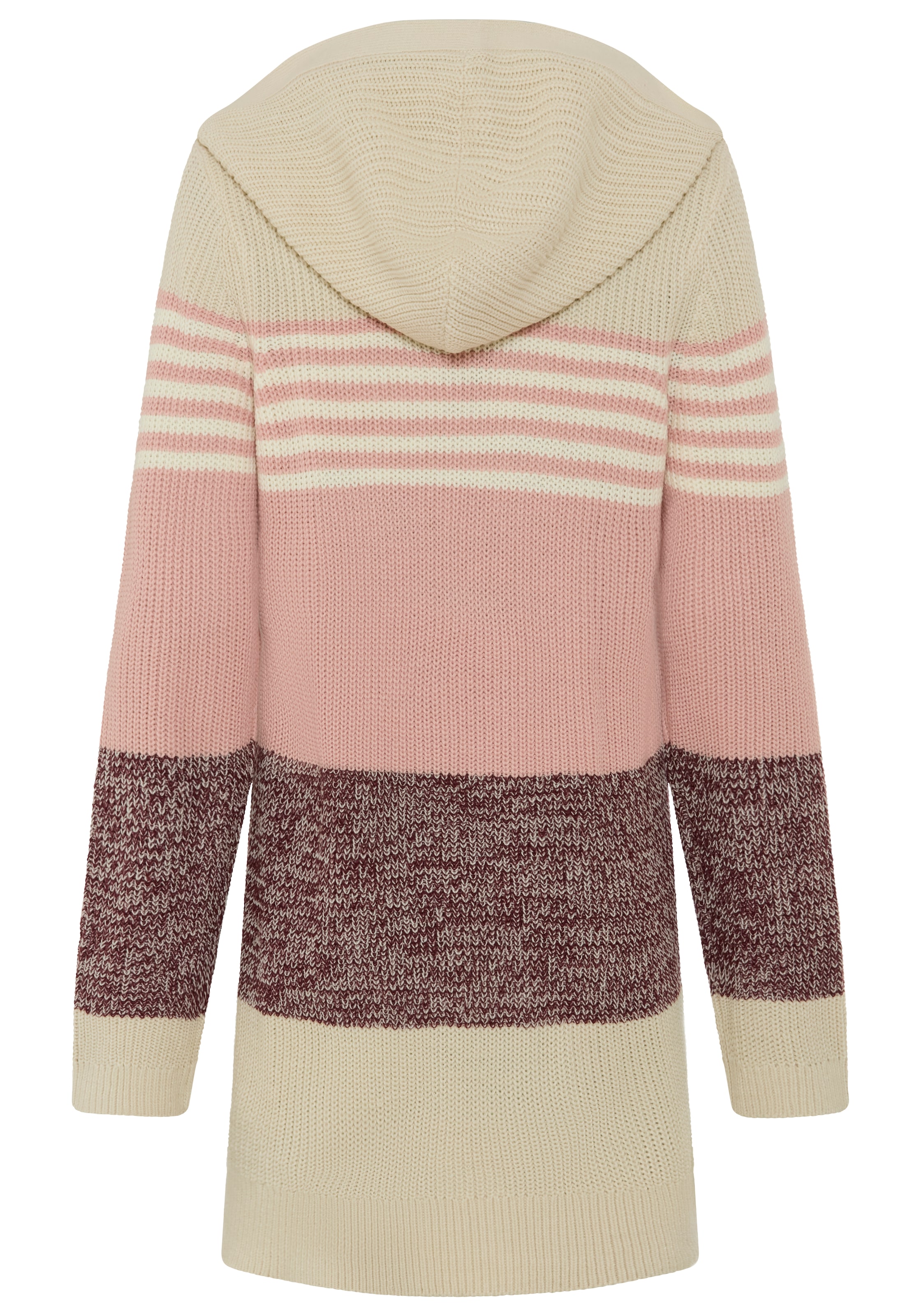Laura Scott Kapuzenstrickjacke »extralang geschnitten, aus elastischem Strickmaterial« mit Streifendesign