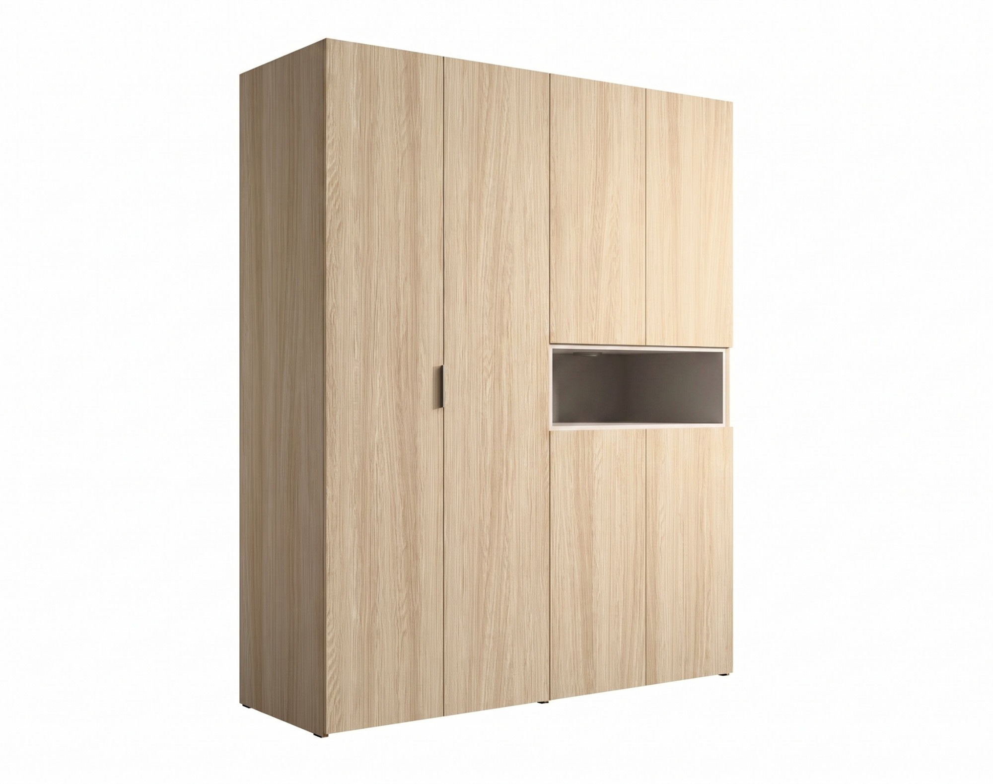 Home affaire Kleiderschrank »CUBIQUE mit/ohne Beleuchtung, Sof-Close System, Breite 161 cm« Garderobe mit Kleiderstange, 5 geschlossenen Fächern, 1 offenem Fach