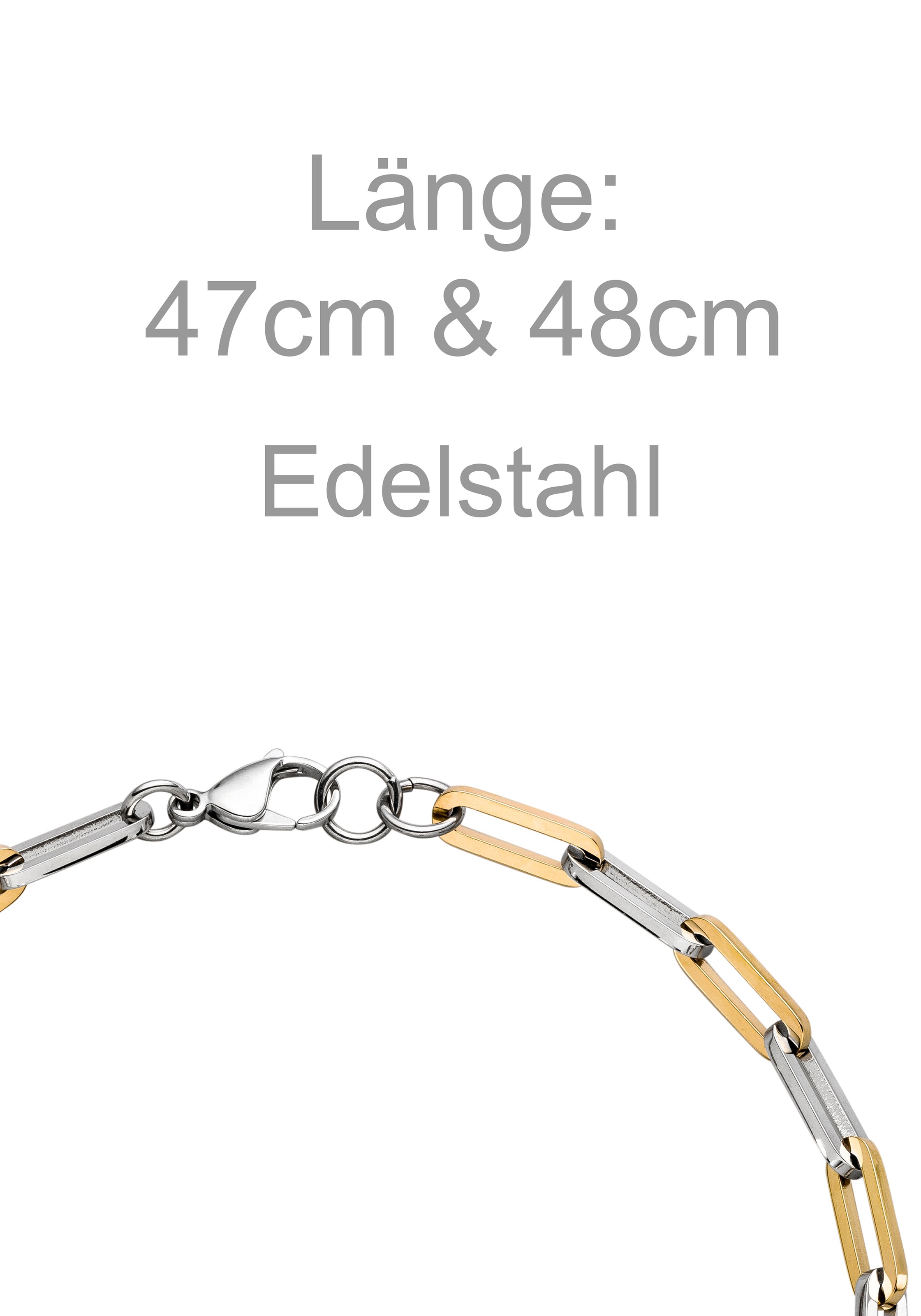 JOBO Kette mit Anhänger Y-Collier Edelstahl goldfarben beschichtet 48 cm