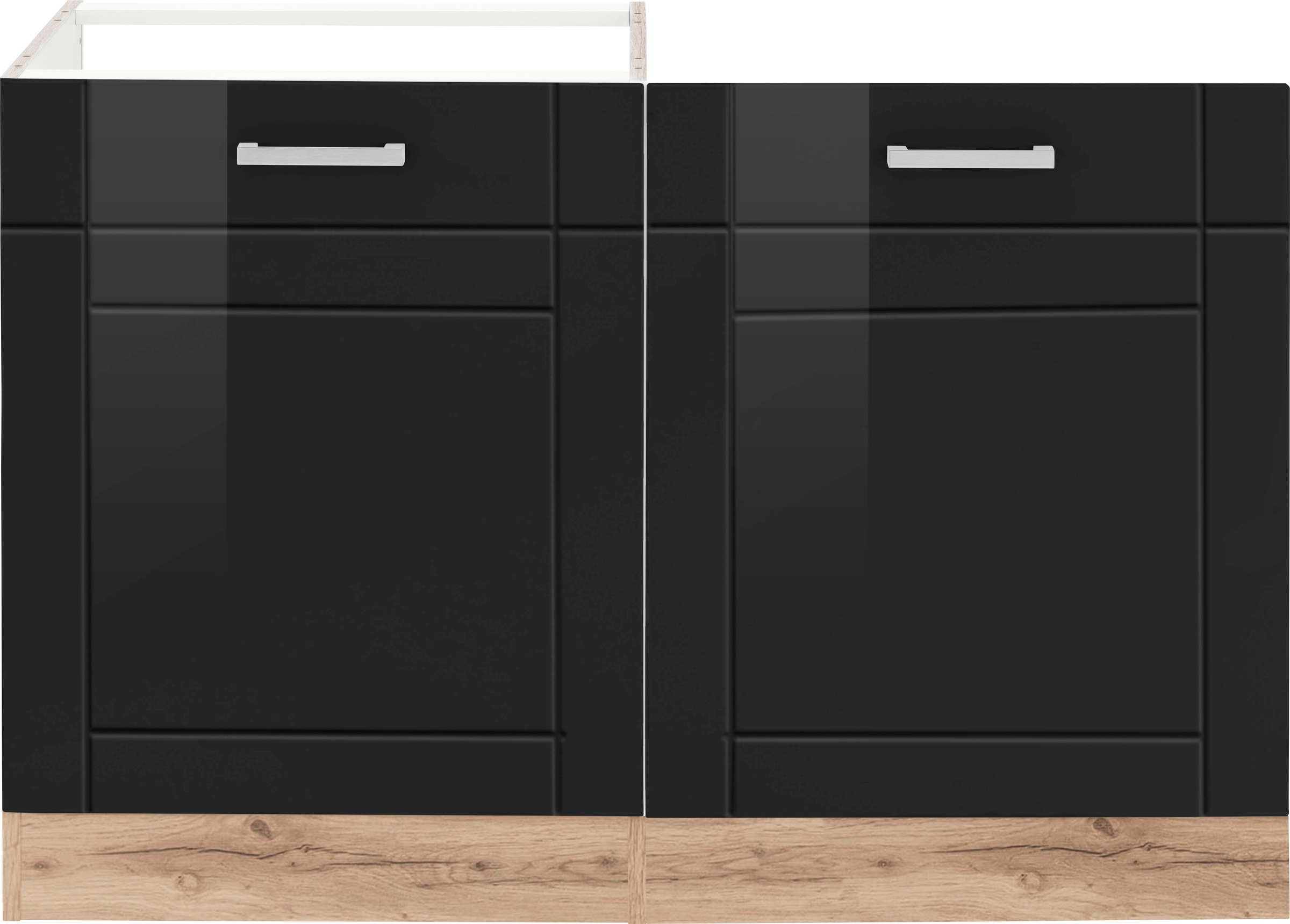 KOCHSTATION Spülenschrank »KS-Tinnum«, 120 cm breit, MDF-Fronten, Metallgriffe, inklusive Einbauspüle