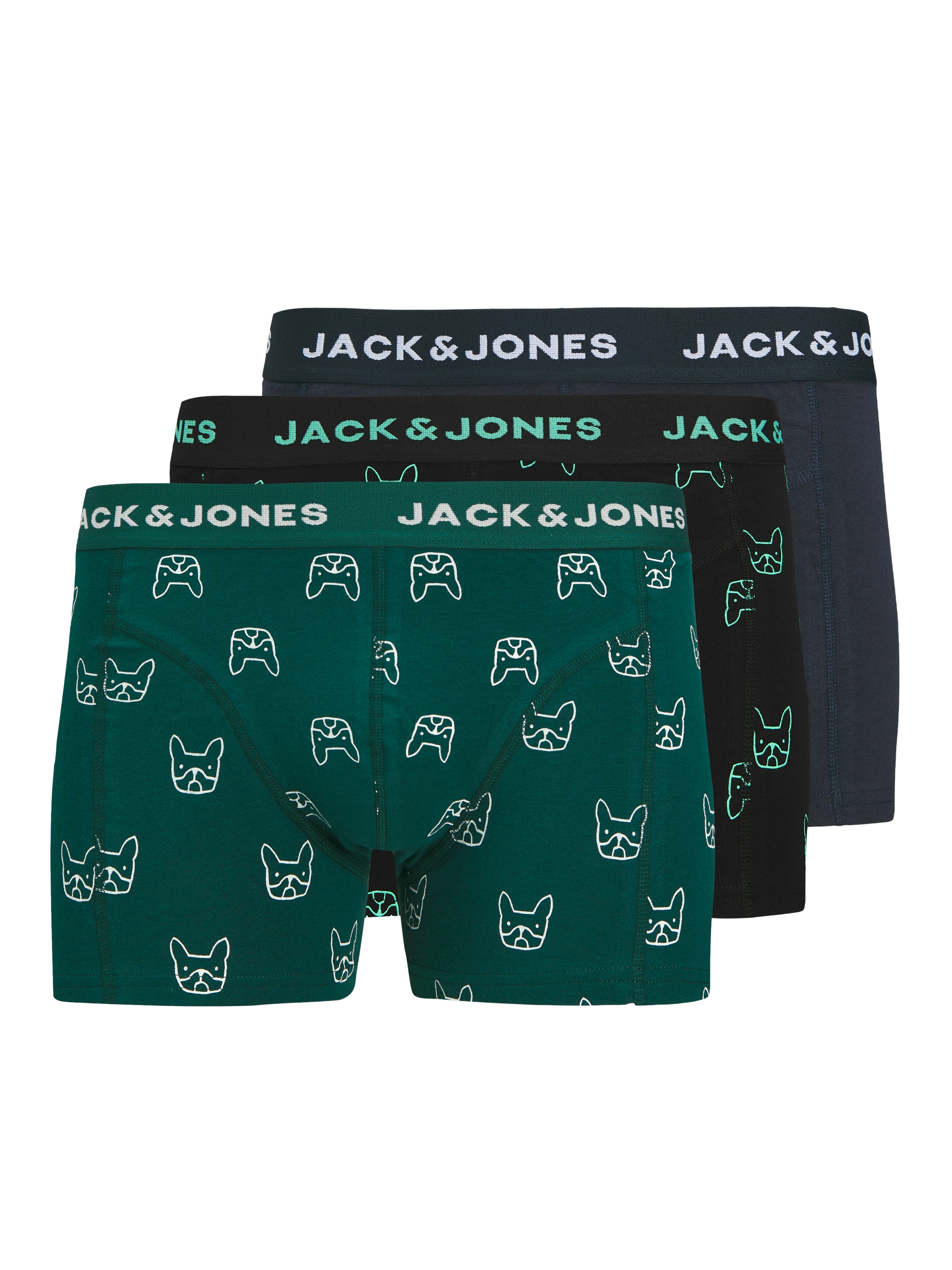 Jack & Jones Trunk "JACDENIM DOG TRUNKS 3 PACK NOOS" Packung, 3 Stk. Baumwollmischung, elastischer Bund