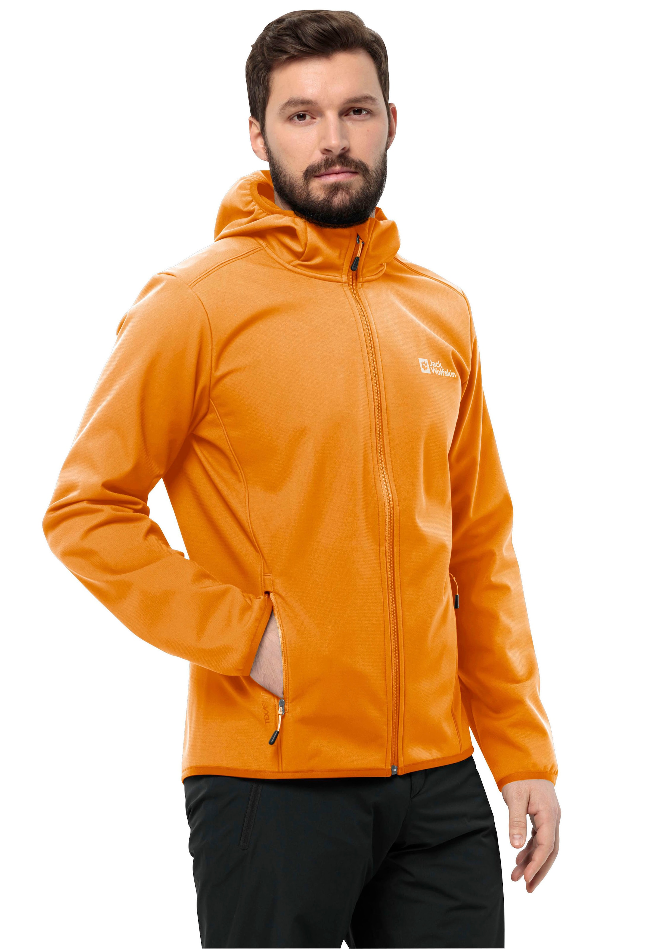 Jack Wolfskin Softshelljacke "BORNBERG HOODY", mit Kapuze, winddicht, wasserabweisend