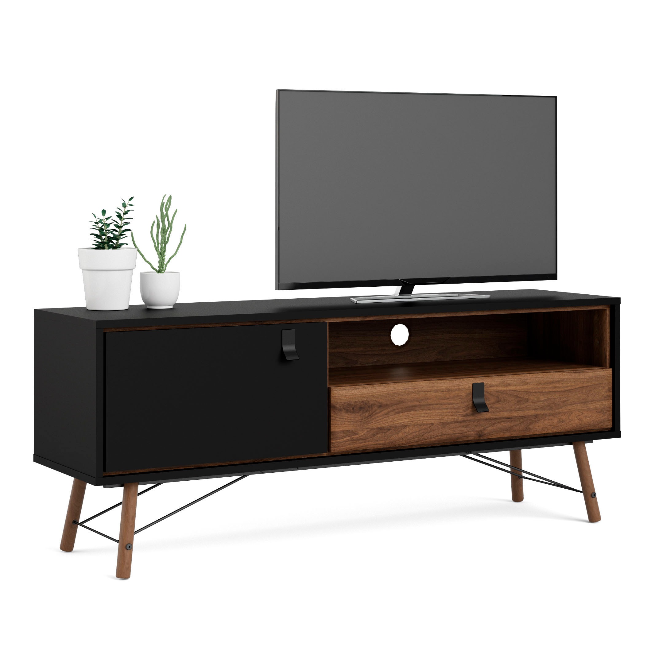 andas TV-Board »TV-Möbel, Fernsehtisch, TV-Unit, Media-Möbel, Sideboard,«, TV-Kommode, Breite/Höhe 150/60 cm, 1 Tür, 1 offenes Fach, 1 Schublade