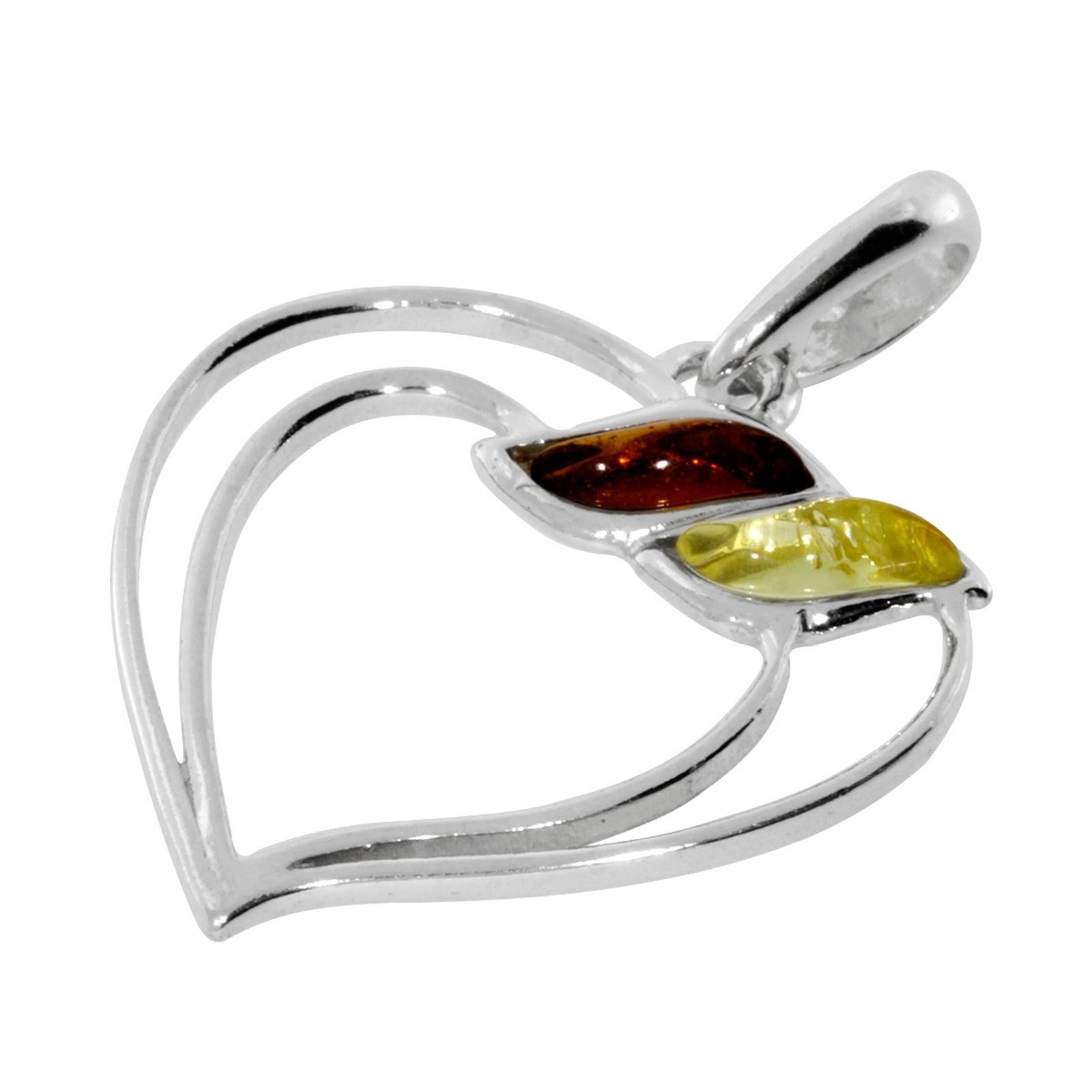 OSTSEE-SCHMUCK Kettenanhänger »- Herz - Silber 925/000 - Bernstein«