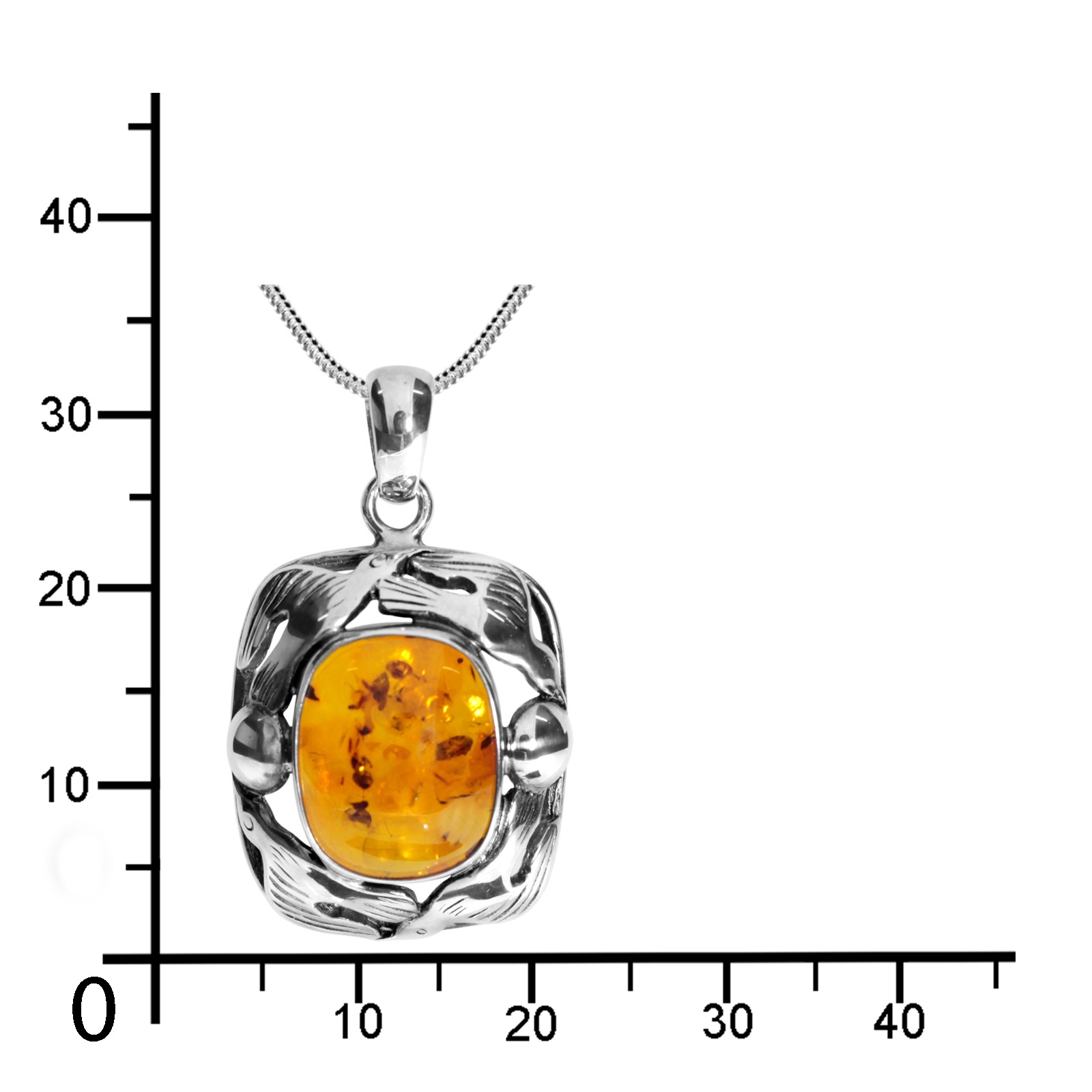 OSTSEE-SCHMUCK Kette mit Anhänger »Ostsee-Schmuck Kette mit Anhänger Fischland 34x20 mm«, (2 tlg.)