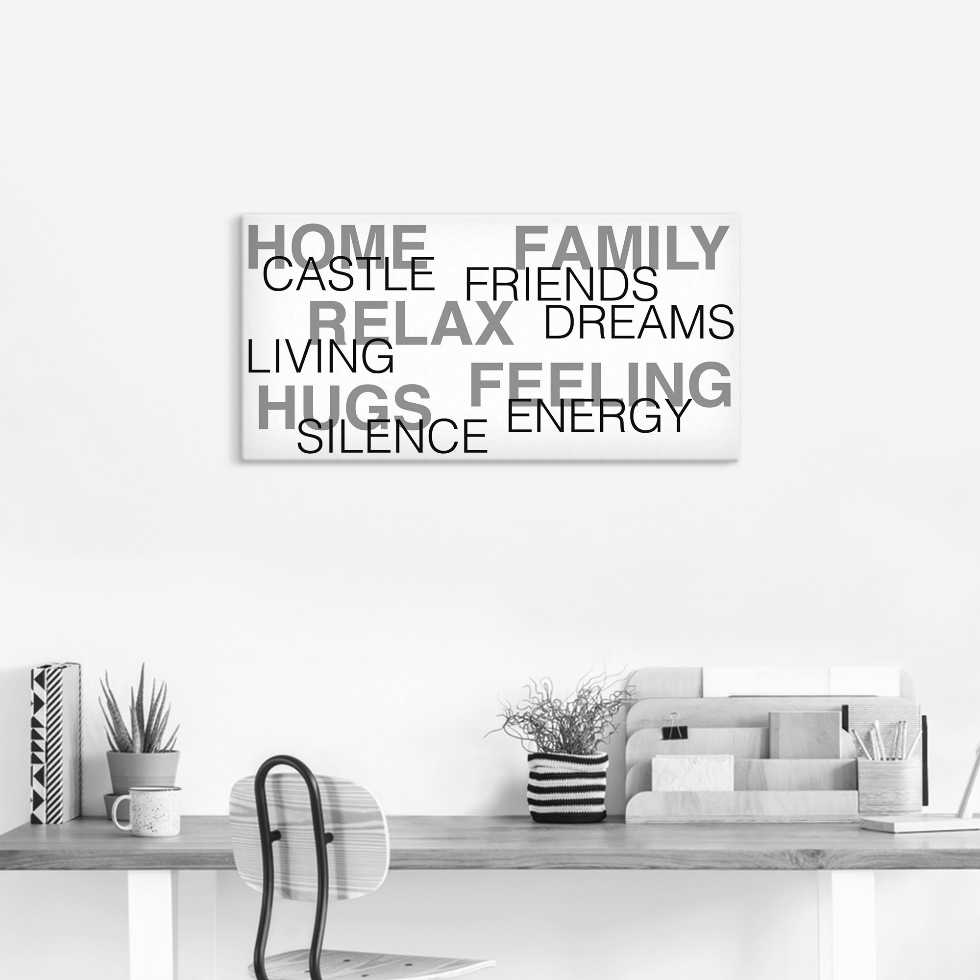 Artland "Zuhause" Sprüche & Texte 1 Stk. tlg. auf Holzrahmen gespannt günstig online kaufen