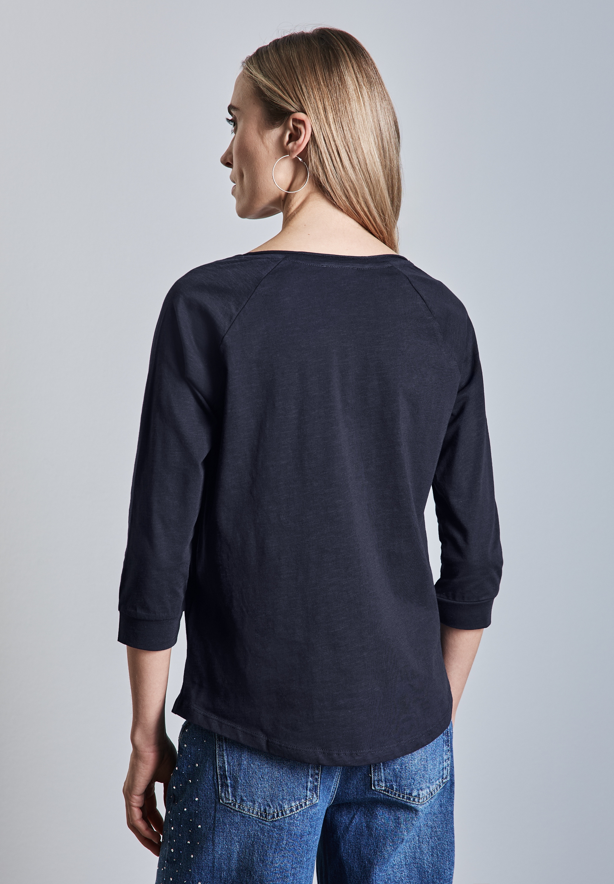 STREET ONE 3/4-Arm-Shirt, aus reiner Baumwolle