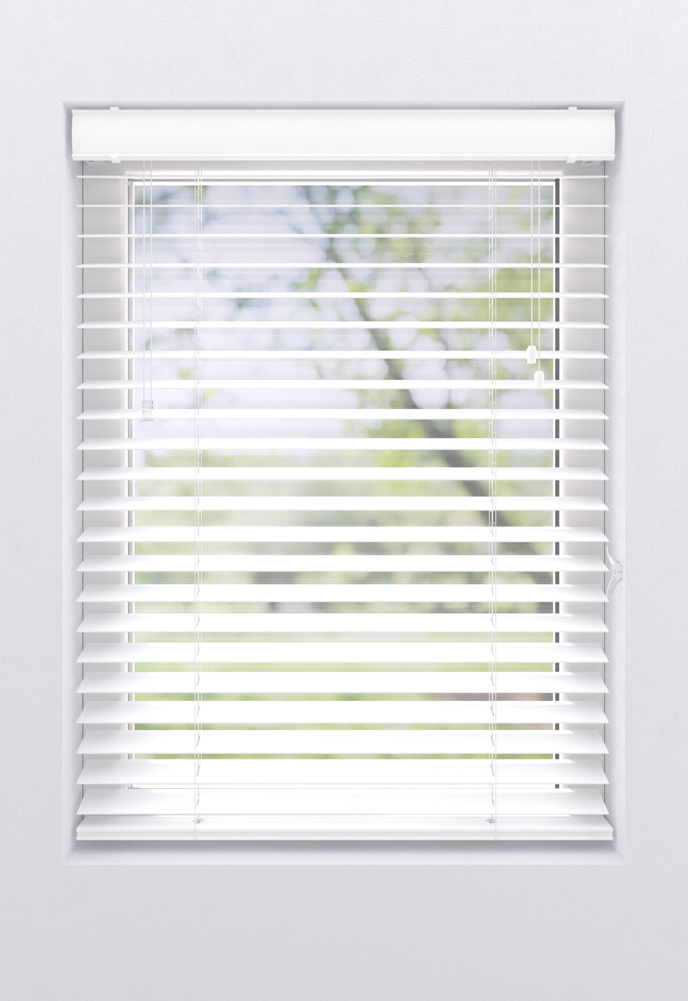 Jalousie MY HOME, B:75cm H:240cm, weiß, Küche, Jalousien, "Ariane", 50mm PVC Lamellen in Holzoptik, Bedienung durch Schnurzug