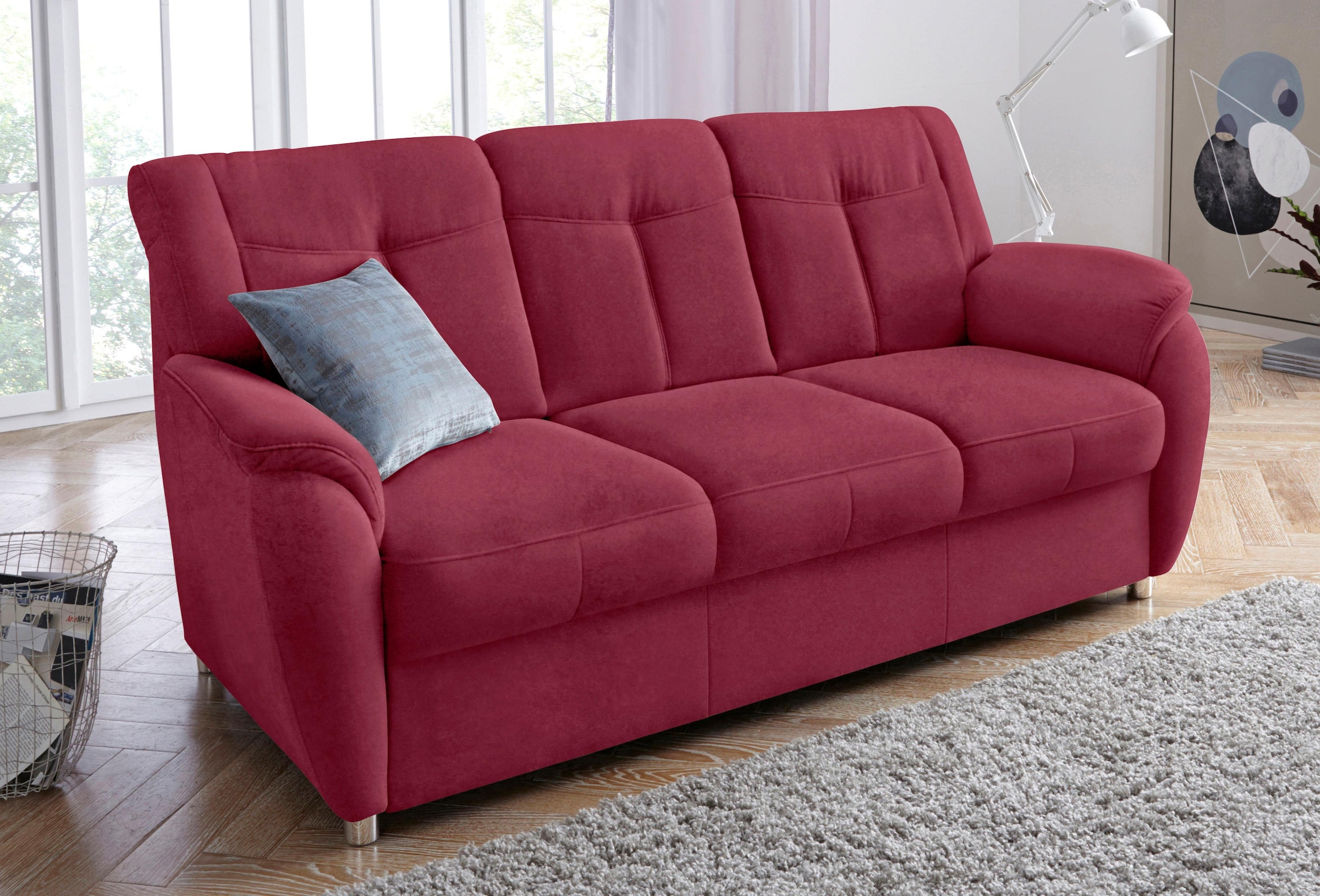 sit&more 3-Sitzer "Sonoma, B: 189 cm, Federkern, Komfortsitzhöhe 45 cm" Couch frei stellbar, 3-Sitzer Sofa, Stoffvarianten