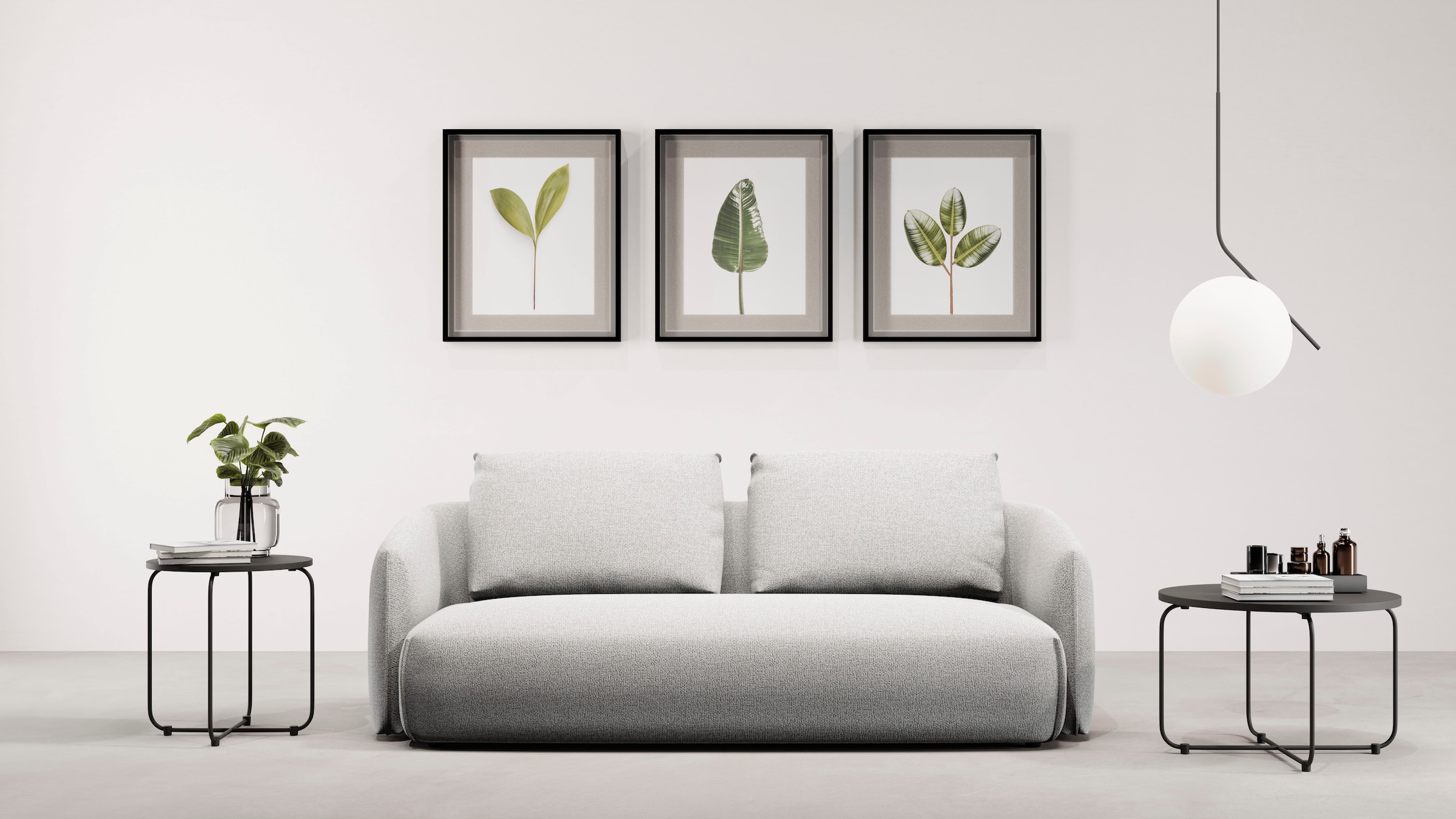 TRENDMANUFAKTUR 3-Sitzer "Shawn Designsofa, elegant geschwungen Armlehnen, günstig online kaufen